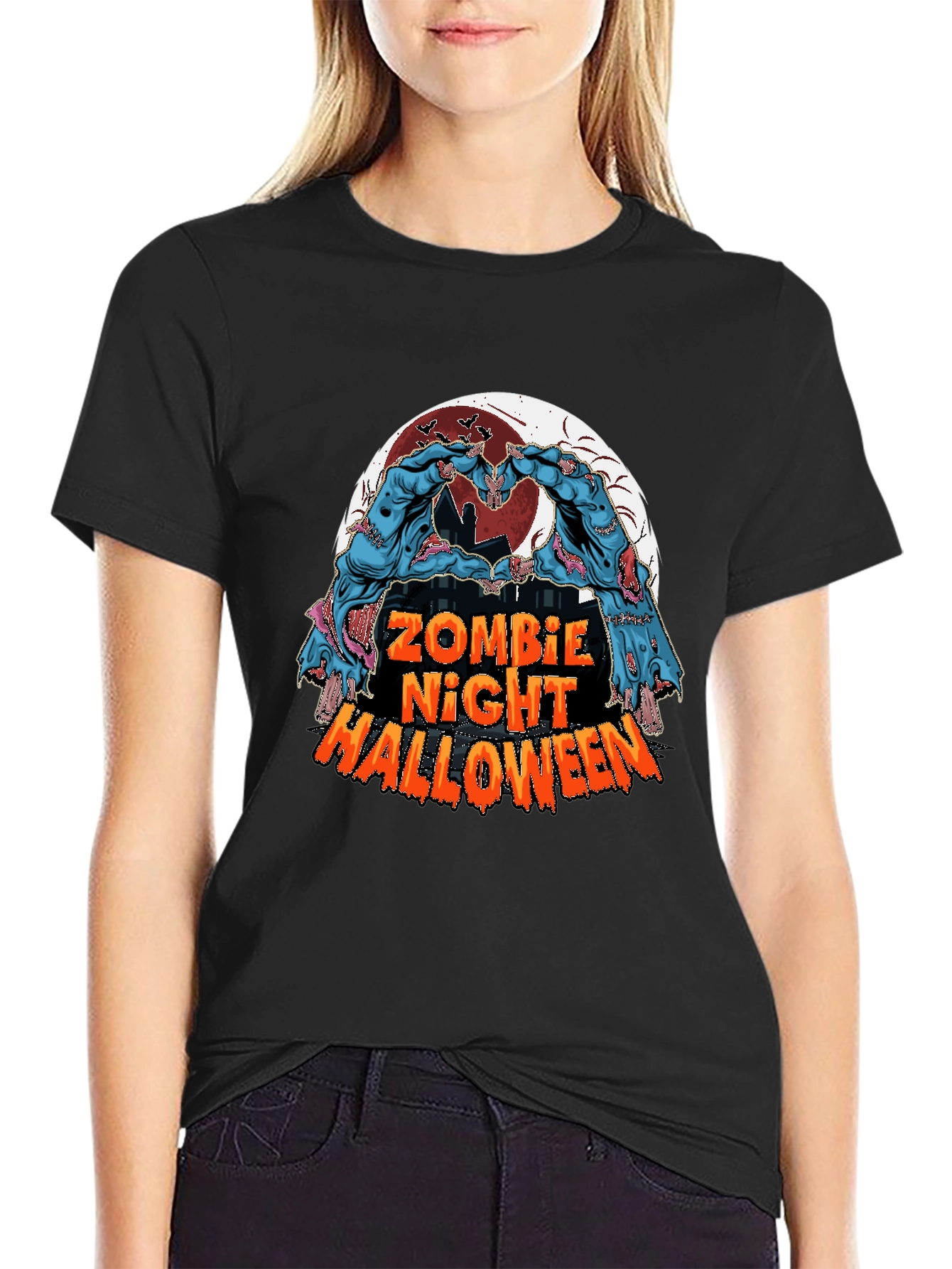 Zombie Night Halloween Graphic Tee