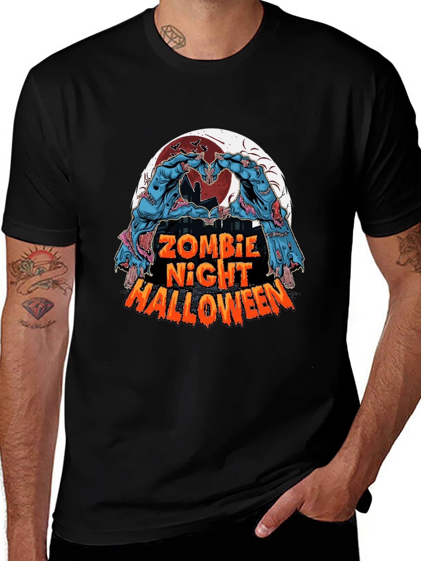 Zombie Night Halloween Graphic Tee