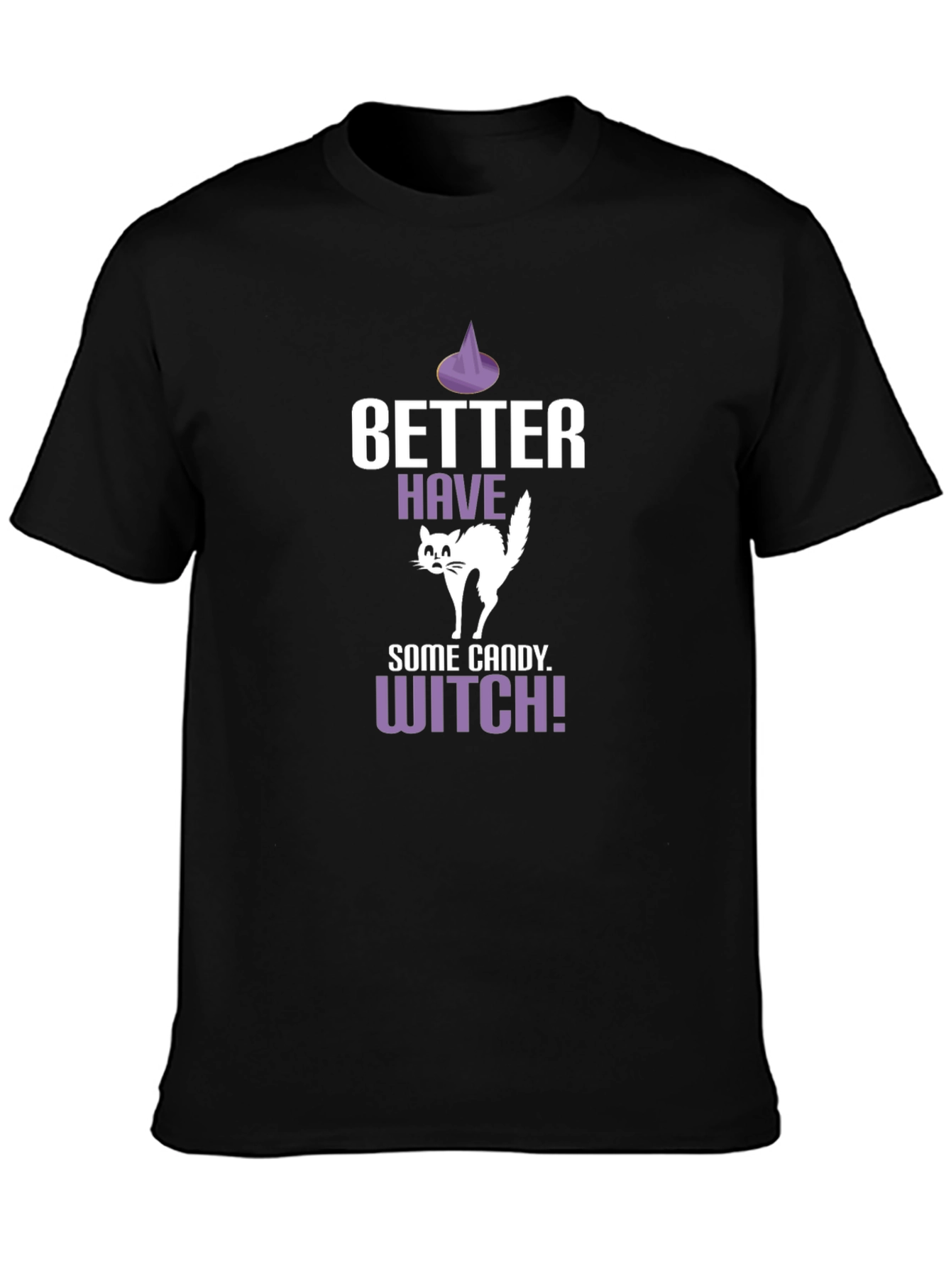 Halloween Cat Candy Witch Graphic T-Shirt