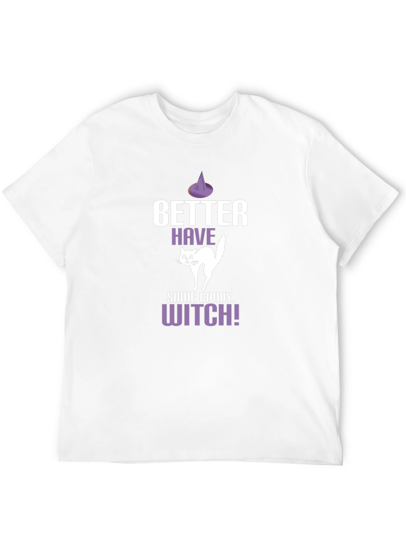 Halloween Cat Candy Witch Graphic T-Shirt