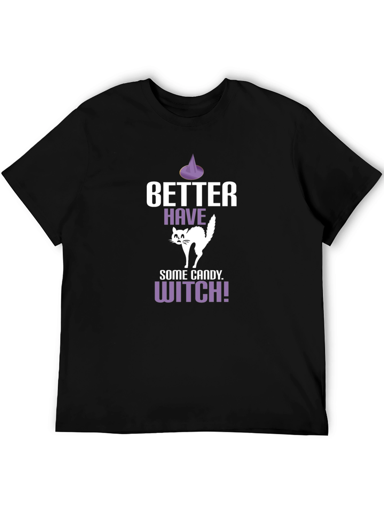 Halloween Cat Candy Witch Graphic T-Shirt