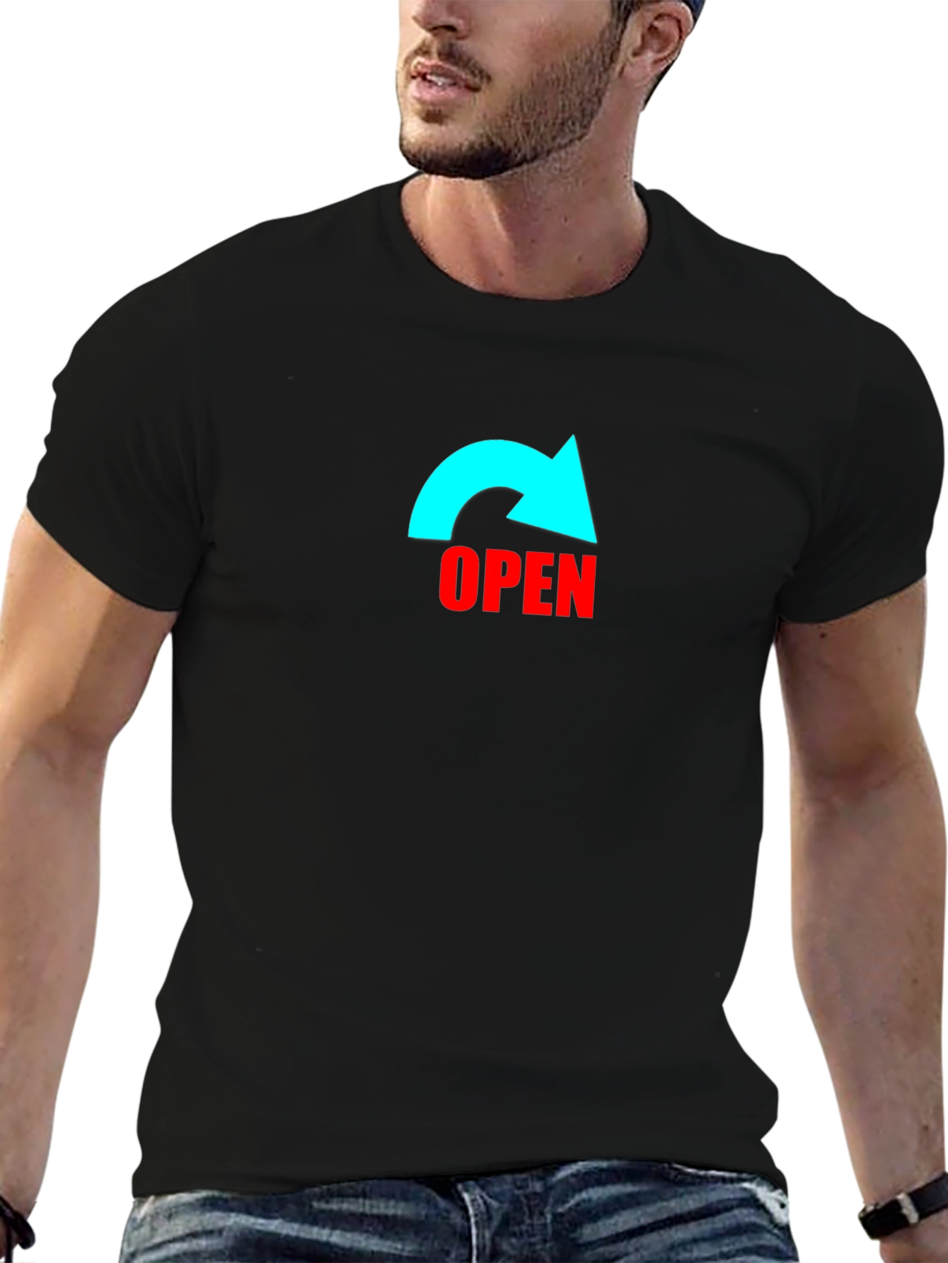 Open Arrow Graphic Black T-Shirt