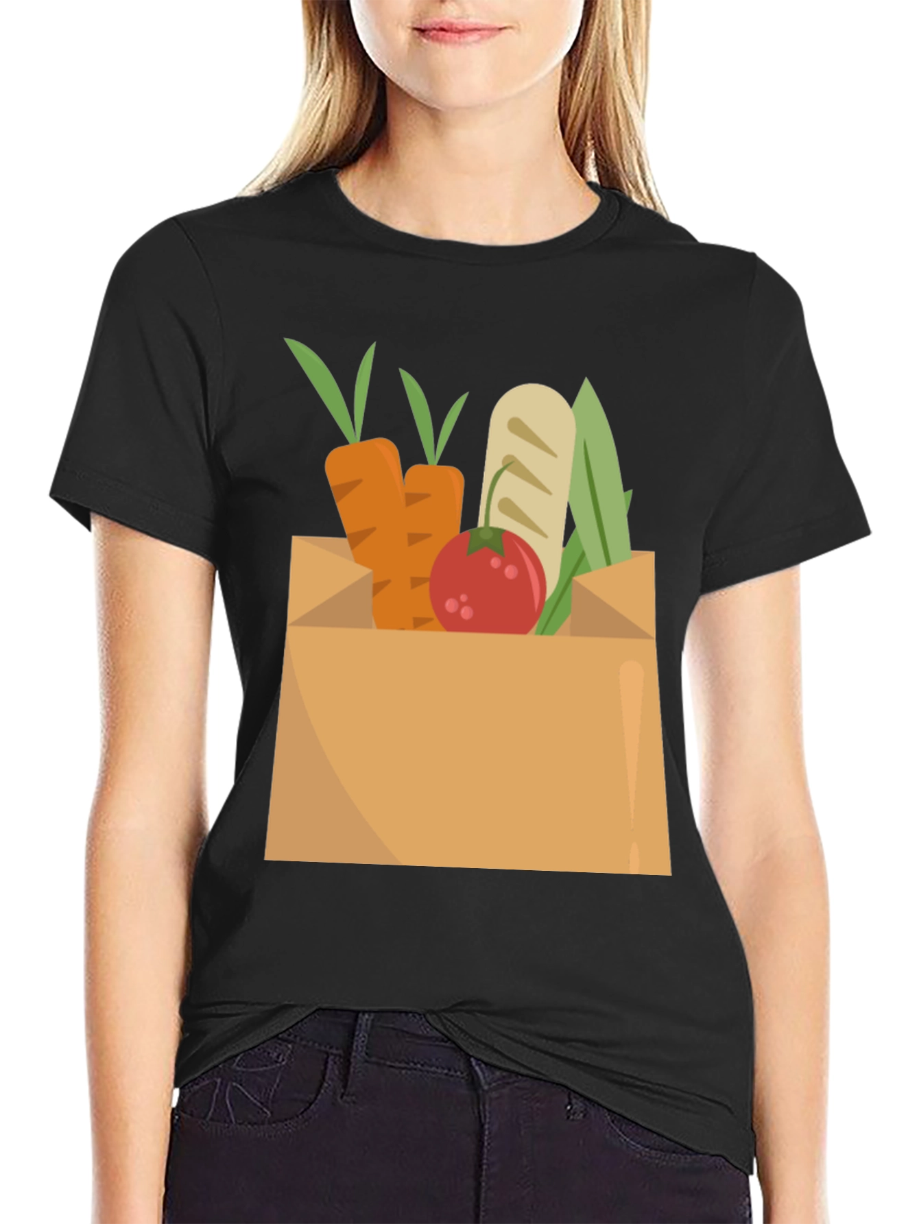 Grocery Bag Graphic Tee - Fresh Produce Design