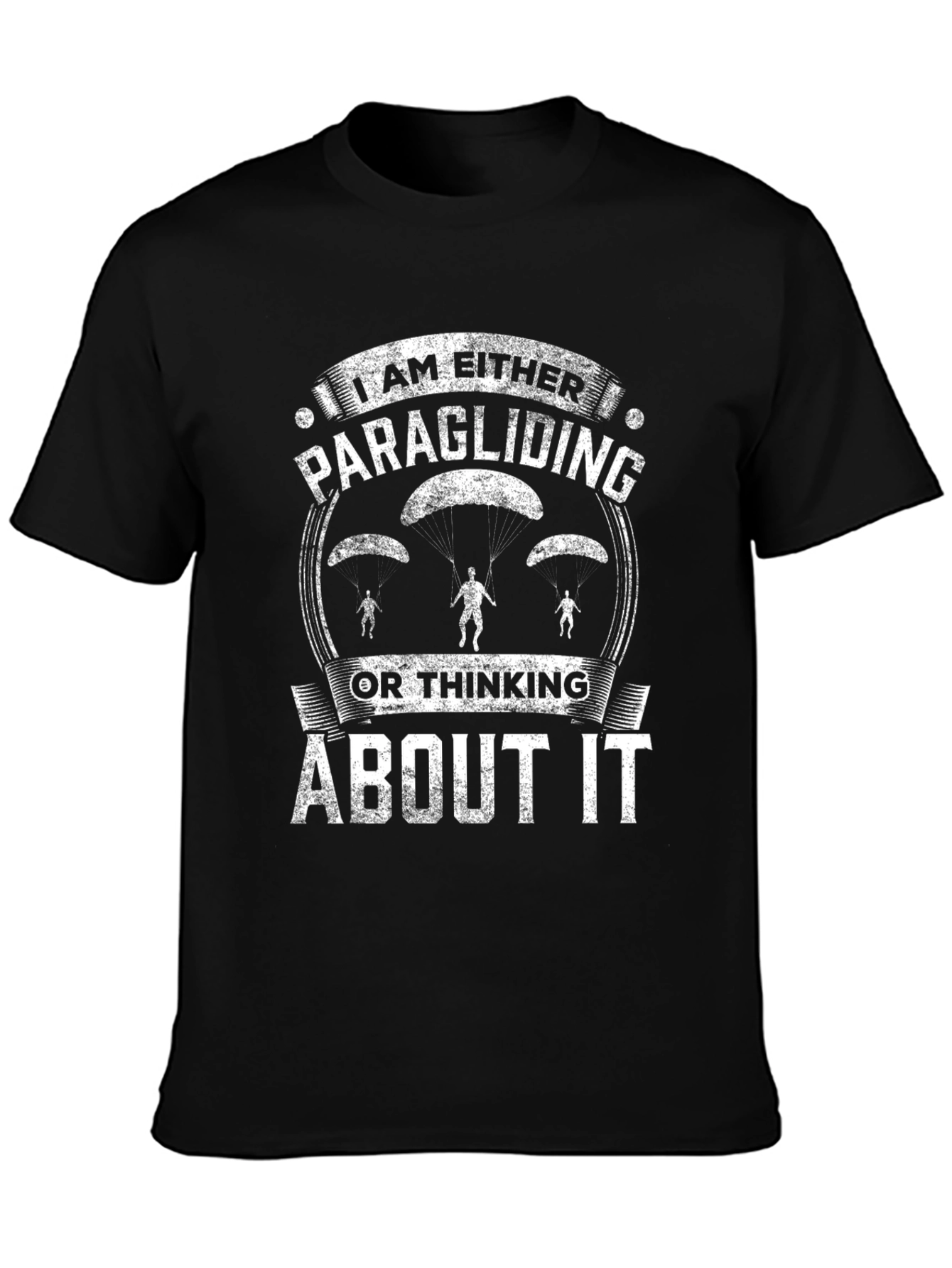 Paragliding Graphic T-Shirt - Black