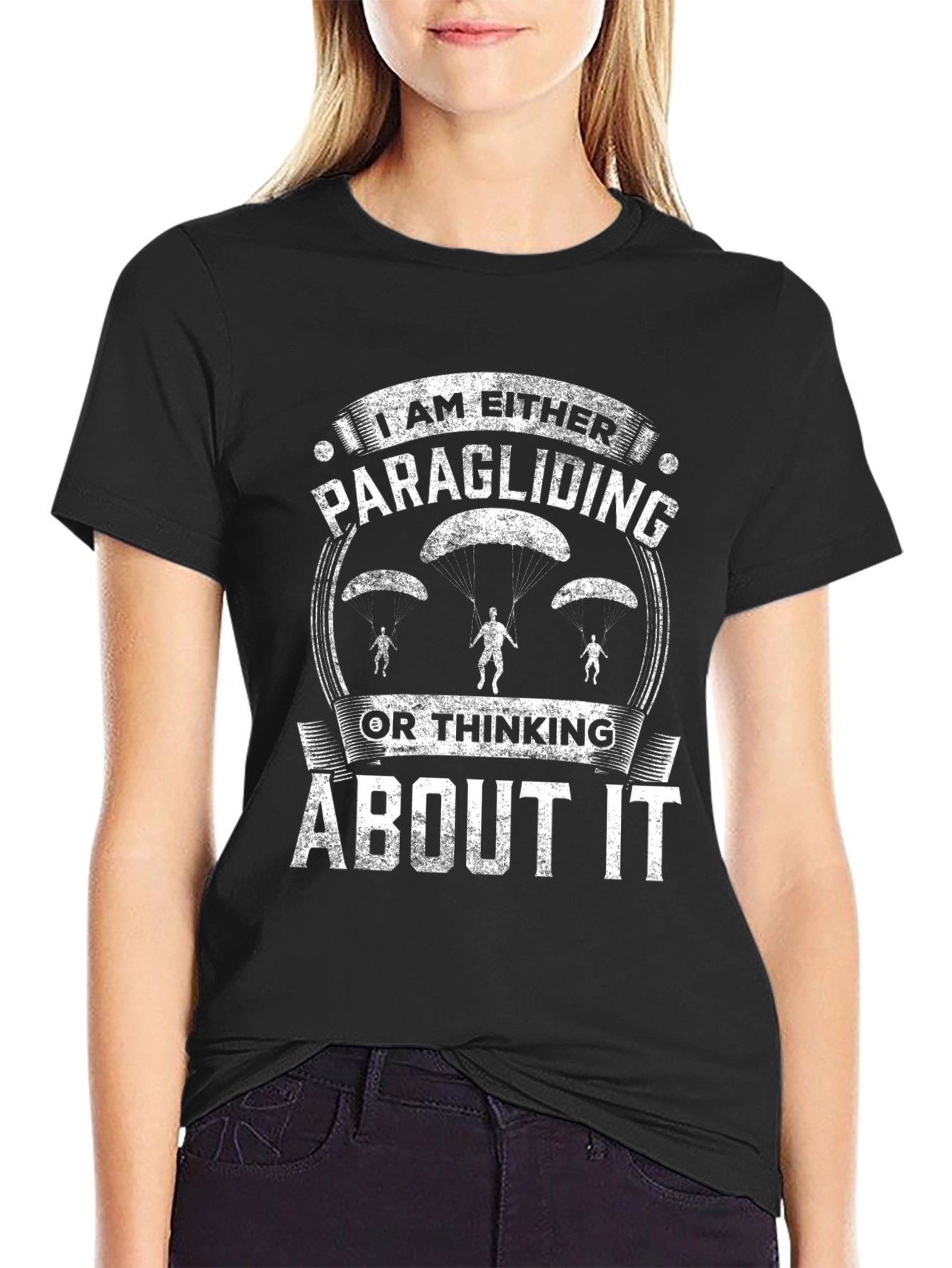 Paragliding Graphic T-Shirt - Black