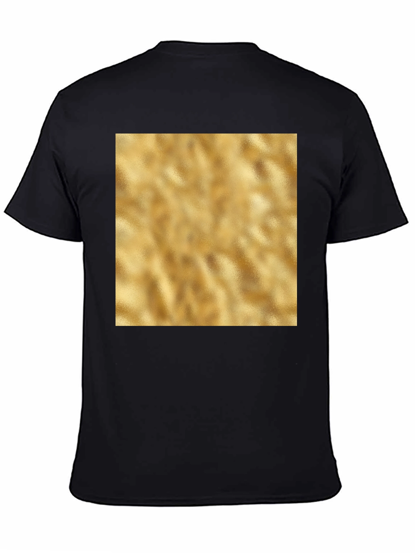 Modern Black T-Shirt with Gold Texture Print