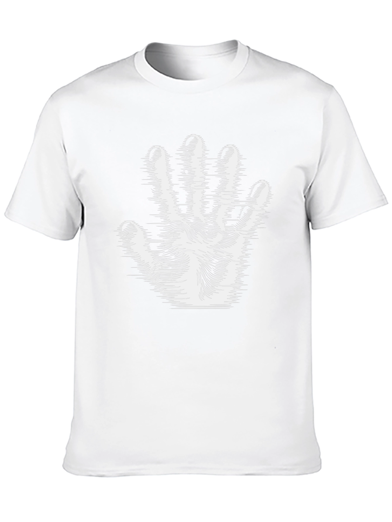 Optical Illusion Hand Print Black T-Shirt