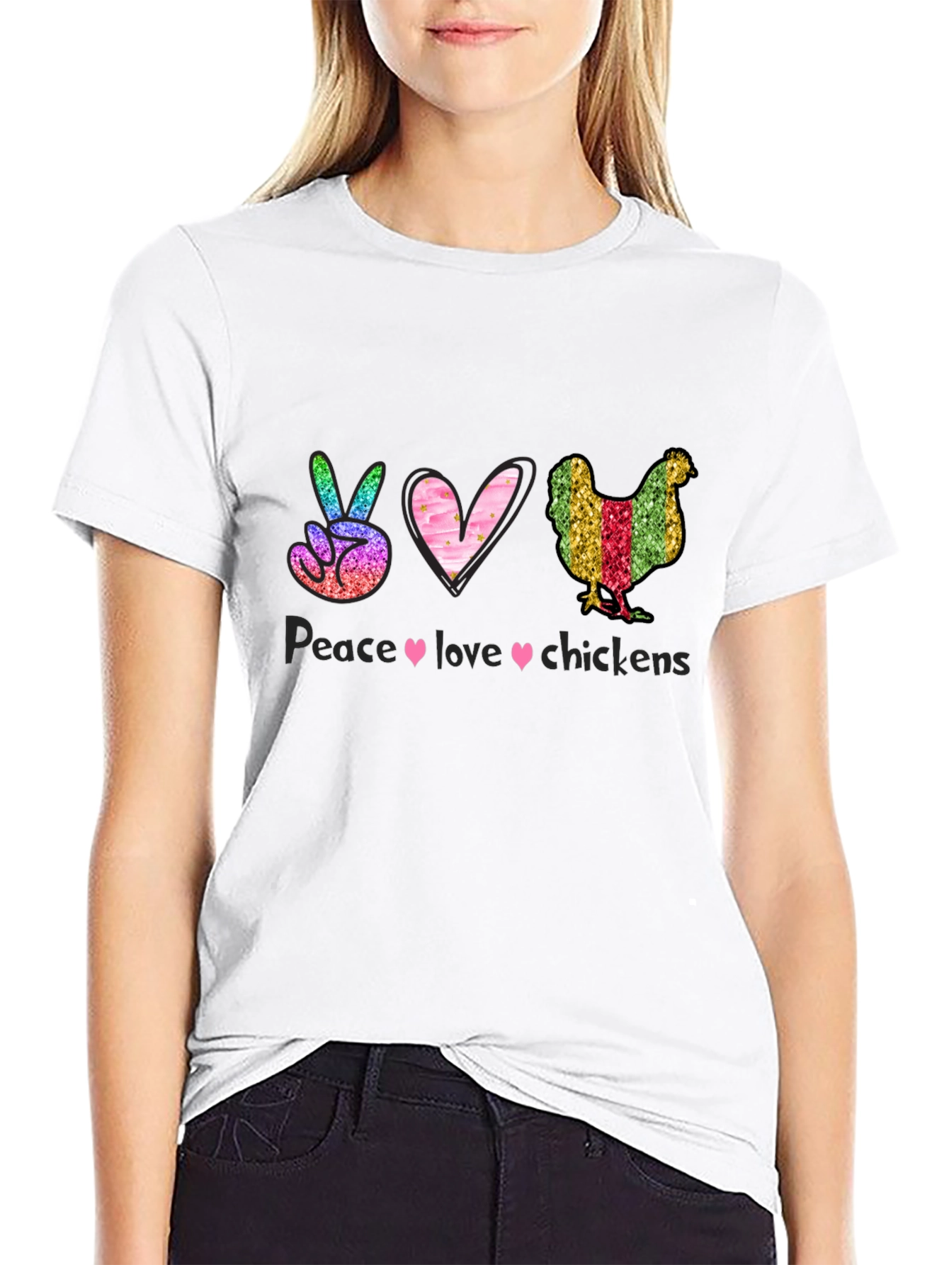 Peace Love Chickens Graphic Tee