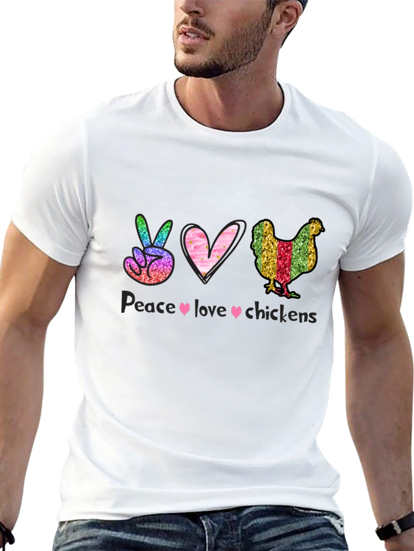 Peace Love Chickens Graphic Tee