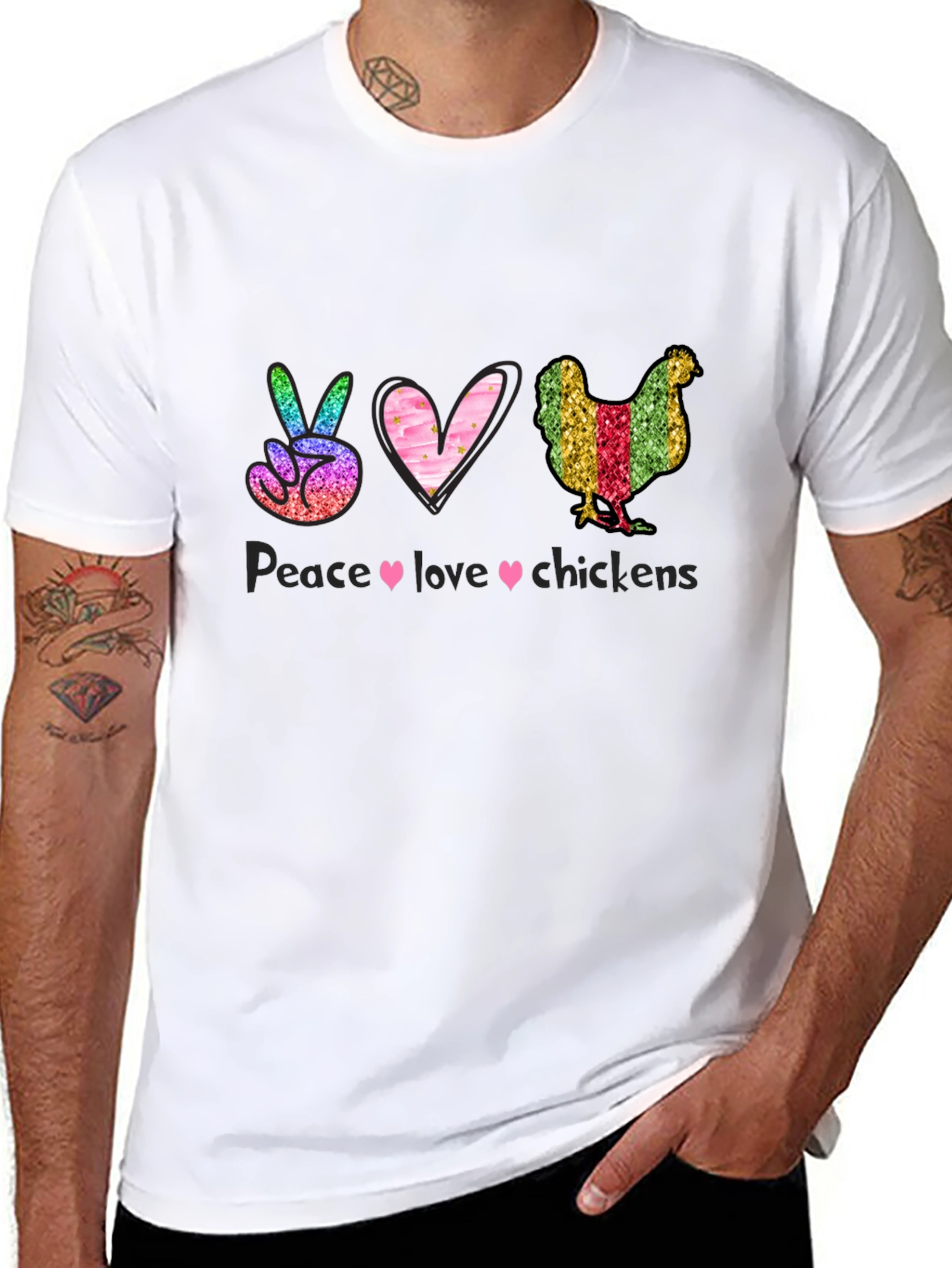 Peace Love Chickens Graphic Tee