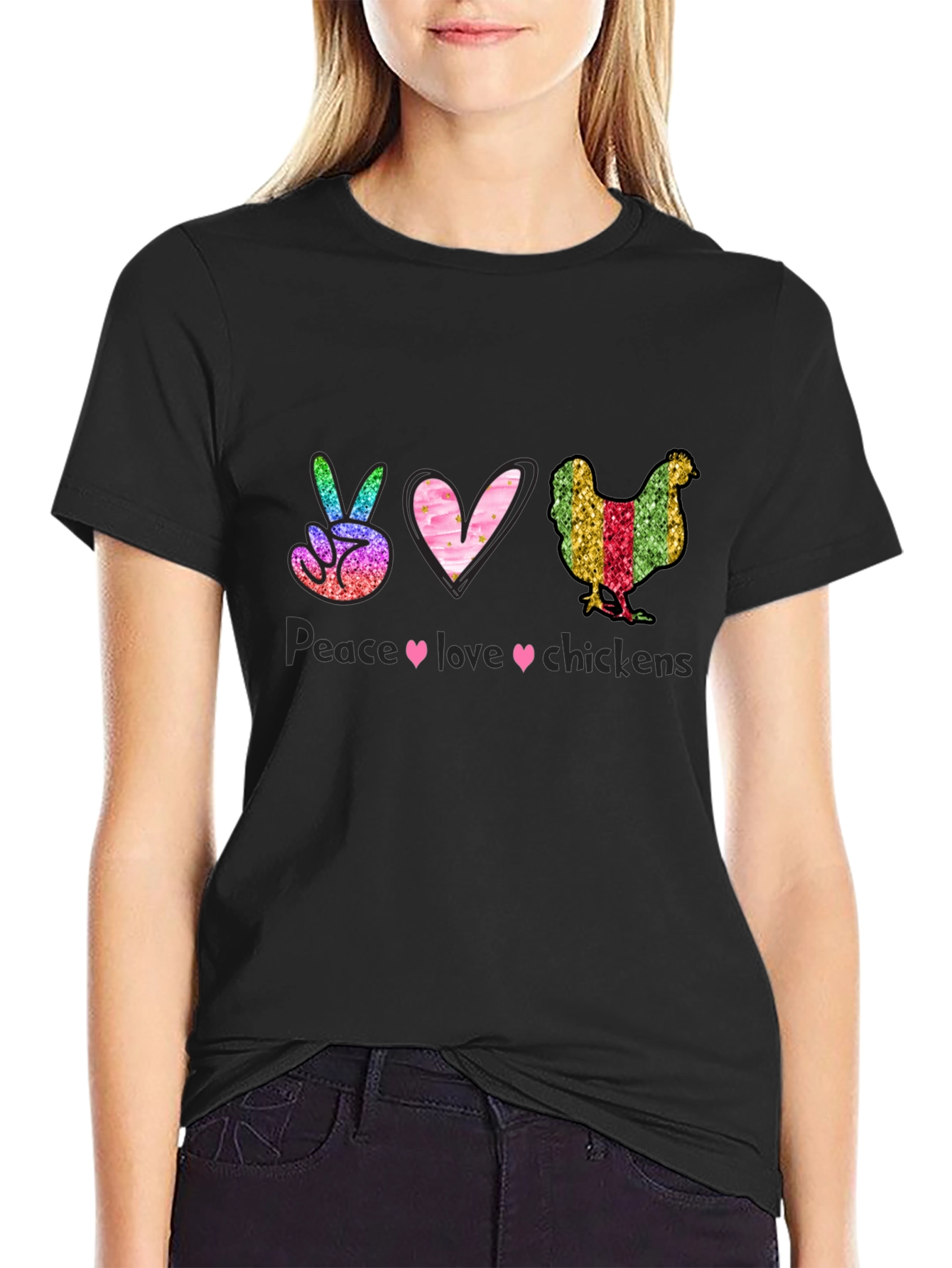 Peace Love Chickens Graphic Tee