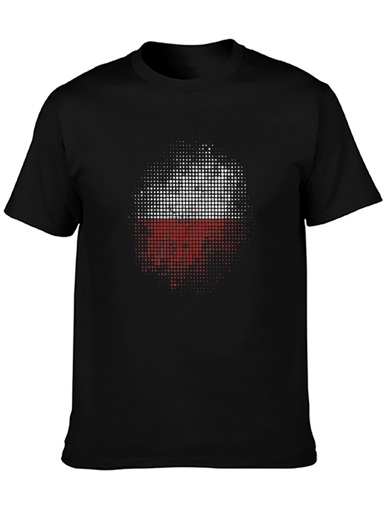 Poland Flag Dot Matrix T-Shirt - Black Casual Tee