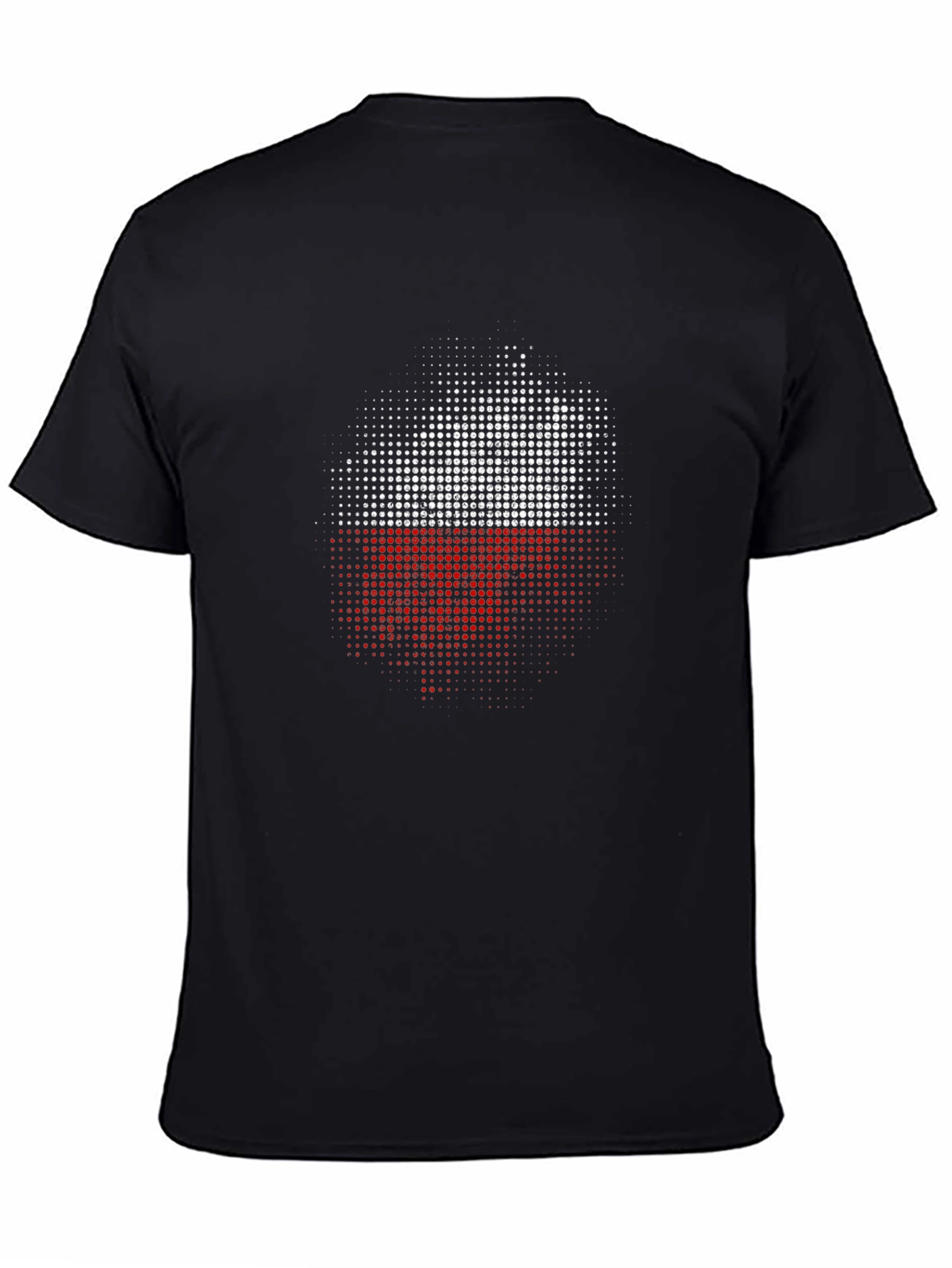Poland Flag Dot Matrix T-Shirt - Black Casual Tee