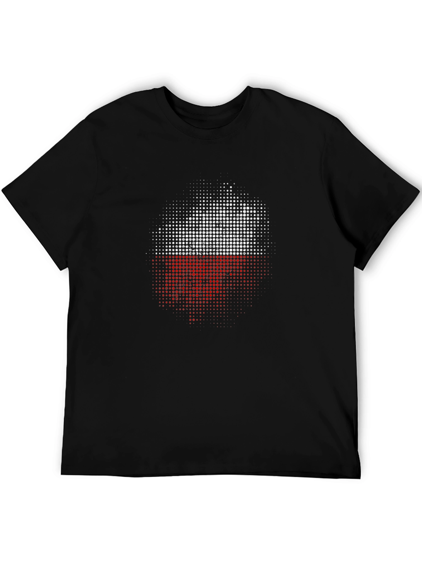 Poland Flag Dot Matrix T-Shirt - Black Casual Tee