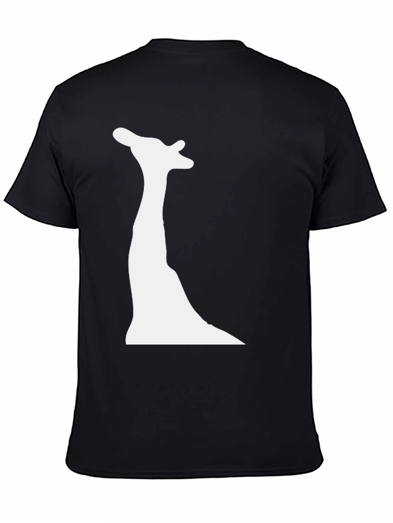 Modern Giraffe Silhouette Black Tee