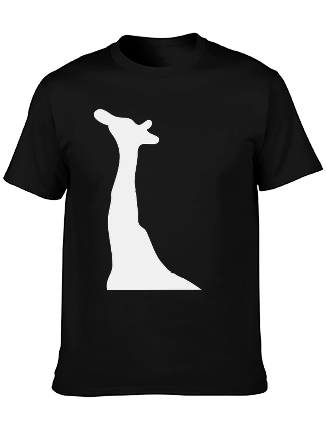 Modern Giraffe Silhouette Black Tee