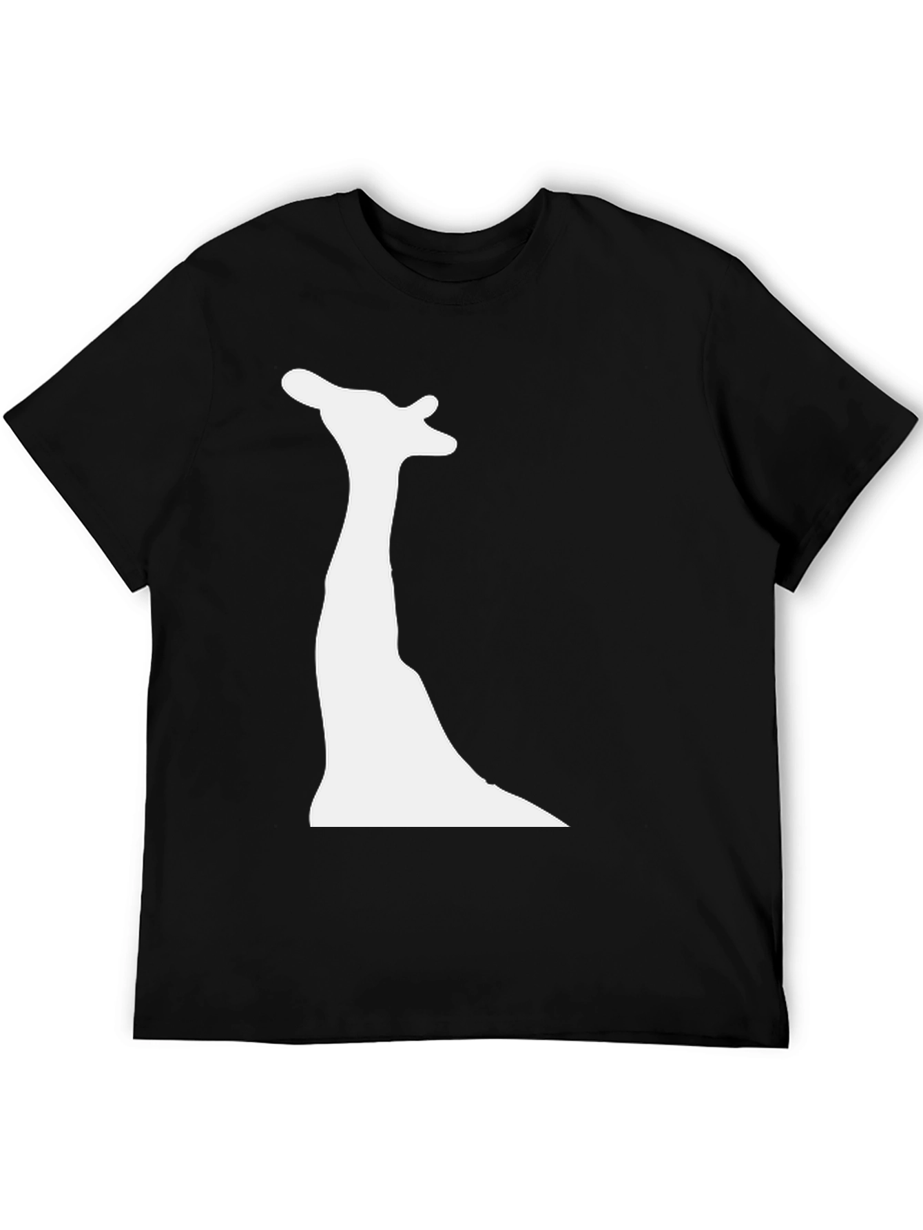 Modern Giraffe Silhouette Black Tee