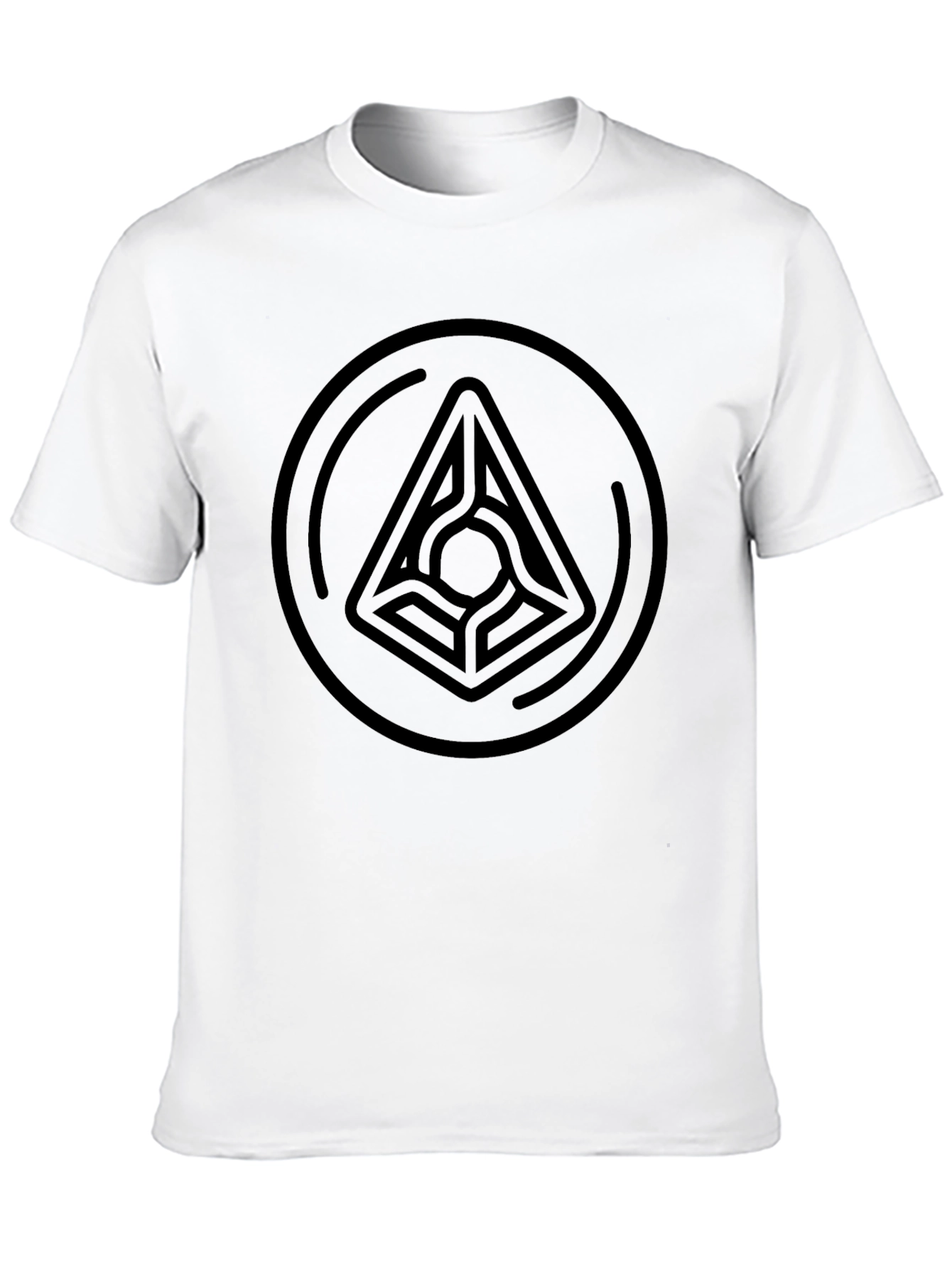 Geometric Circle Triangle T-Shirt - Stylish Black Tee