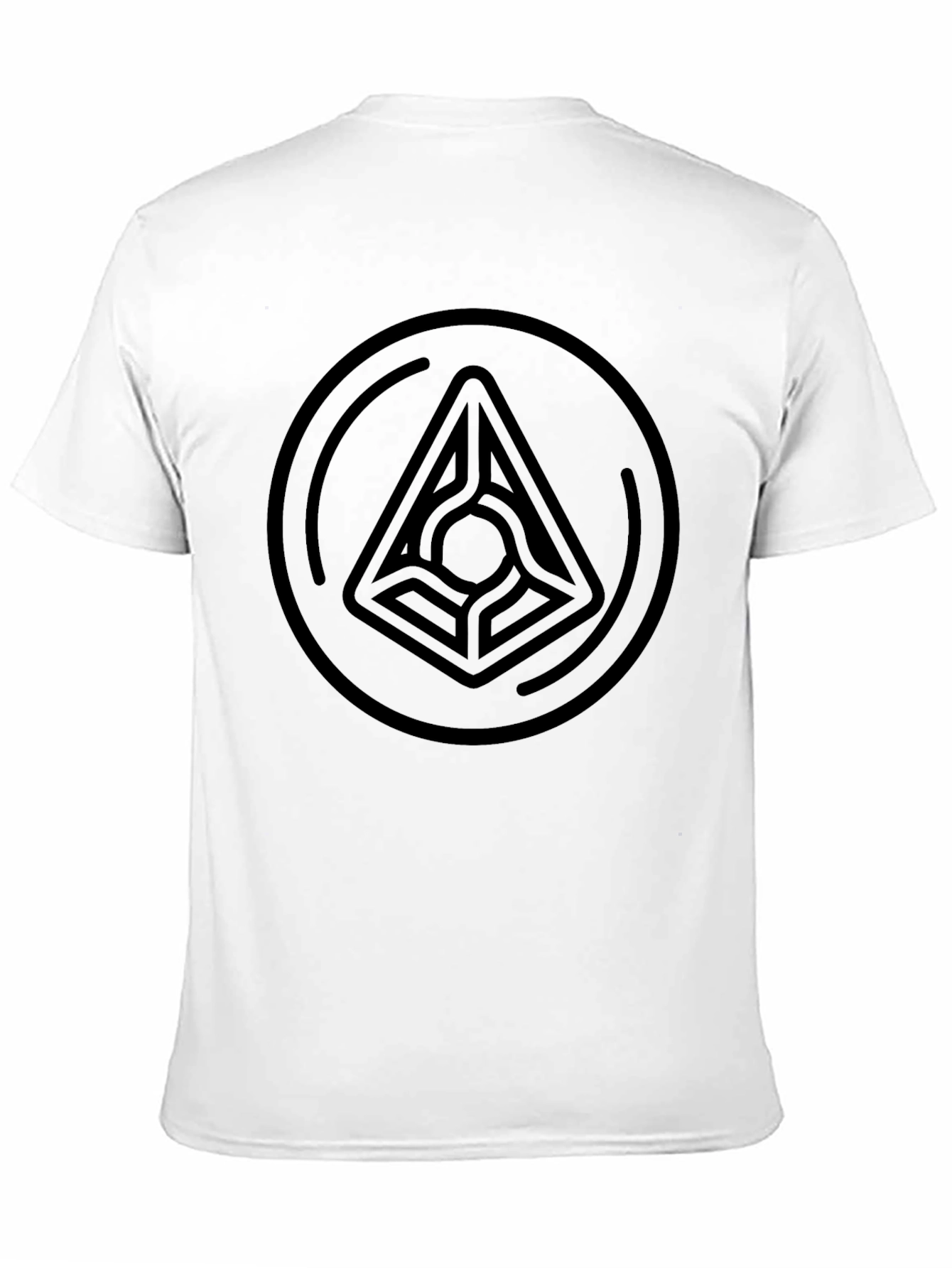 Geometric Circle Triangle T-Shirt - Stylish Black Tee