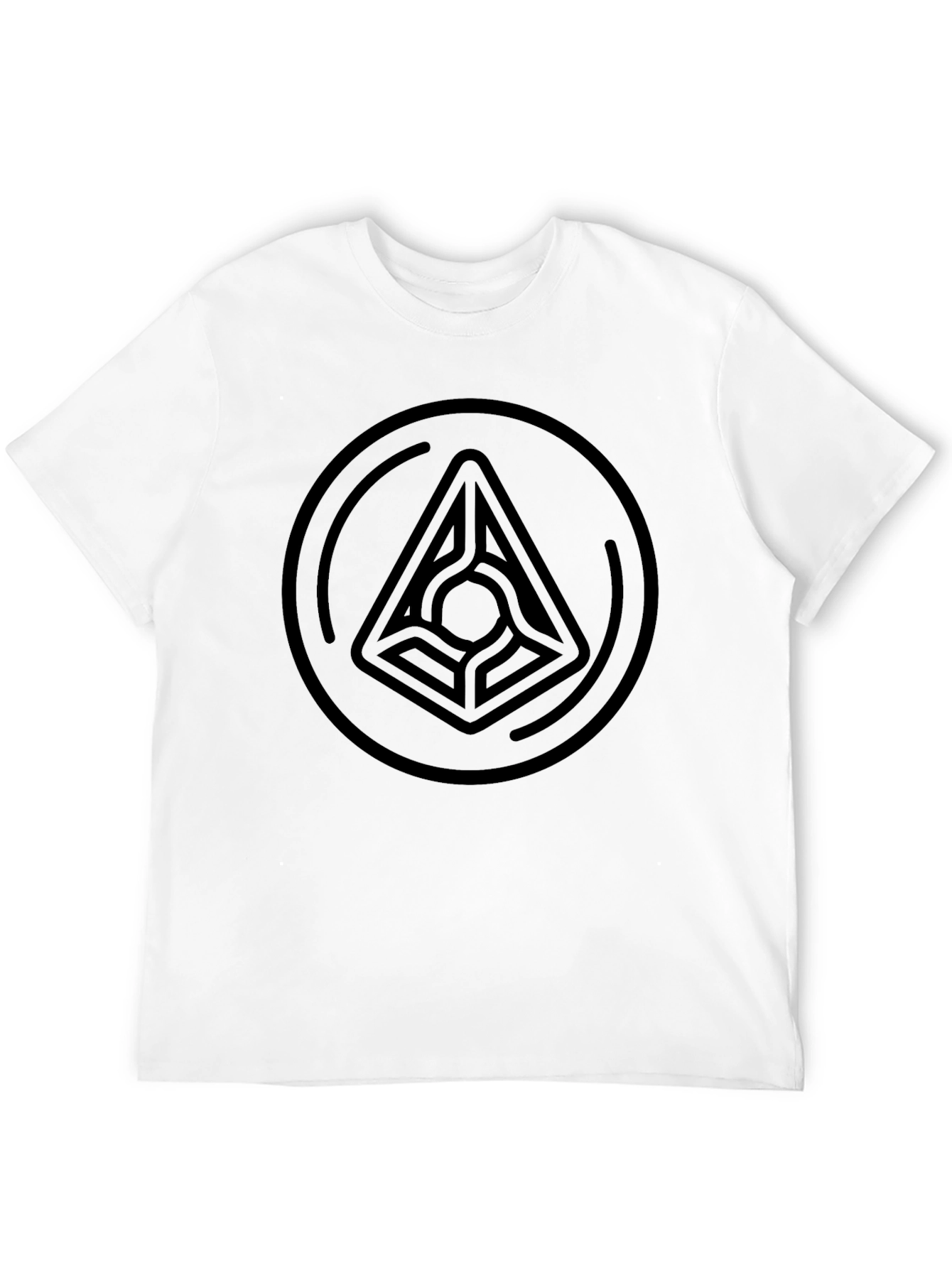 Geometric Circle Triangle T-Shirt - Stylish Black Tee