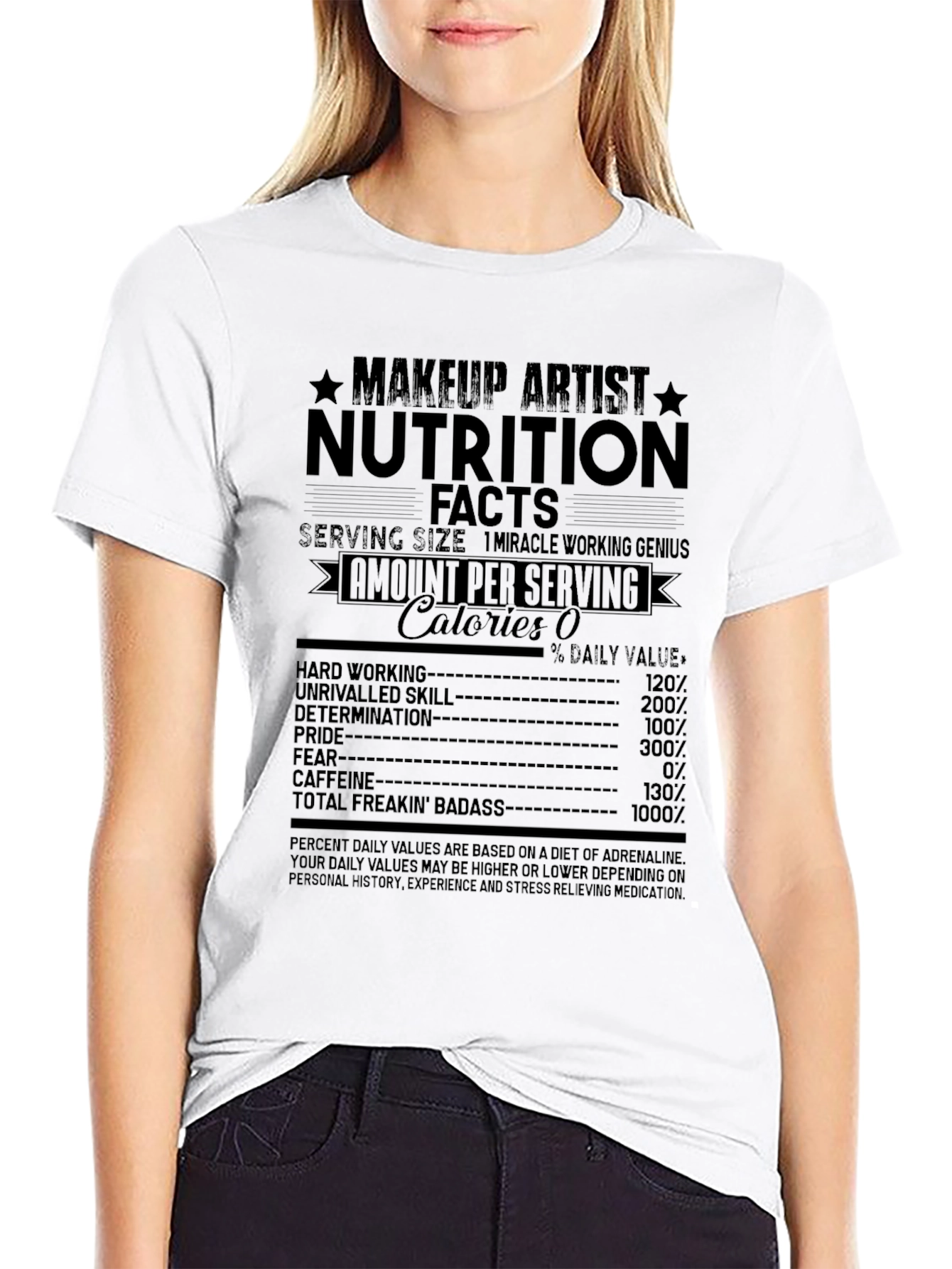 Makeup Artist Nutrition Facts Black T-Shirt