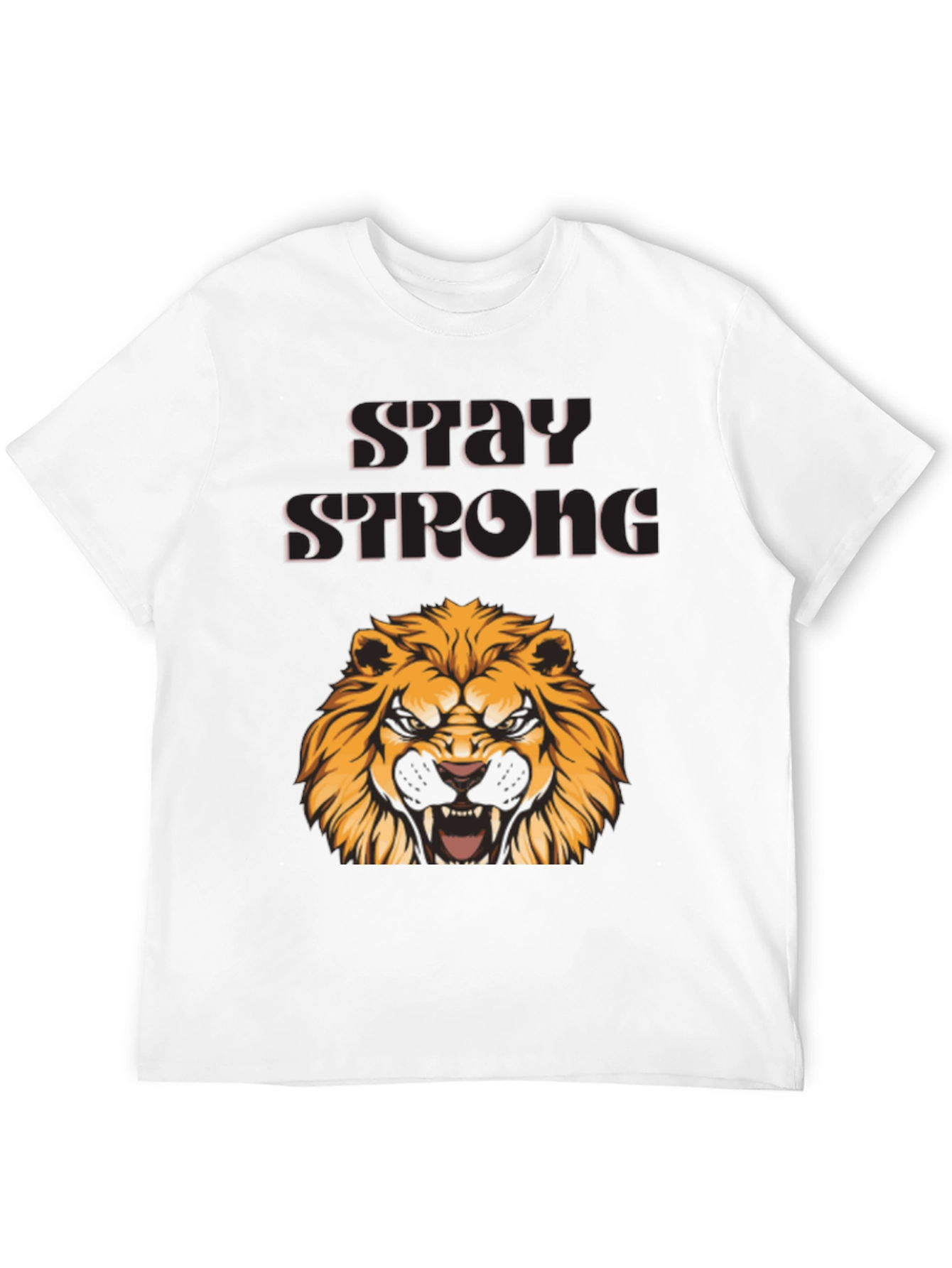 Stay Strong Lion Graphic Tee - Bold Design