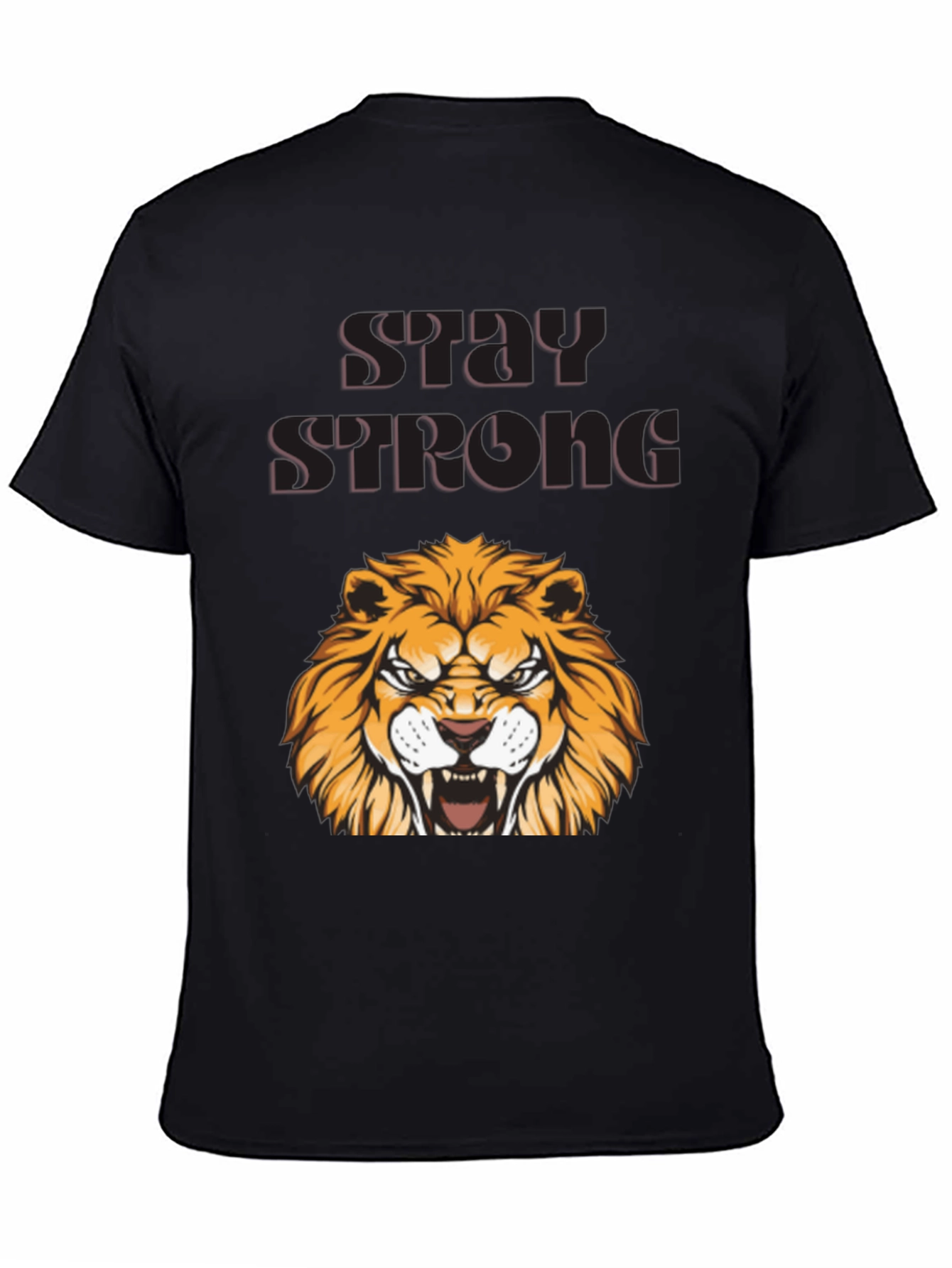 Stay Strong Lion Graphic Tee - Bold Design