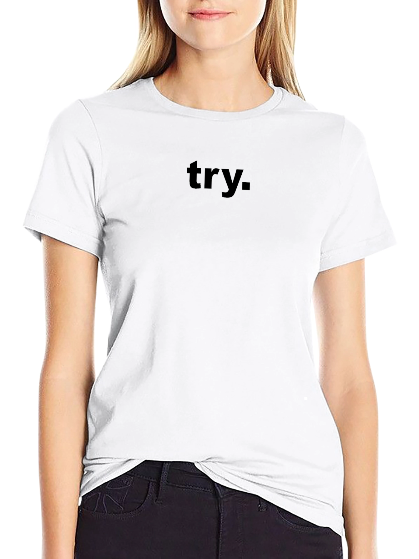 Minimalist Black Try Graphic T-Shirt