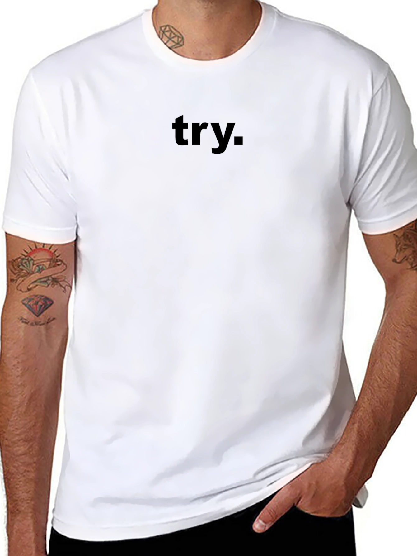 Minimalist Black Try Graphic T-Shirt