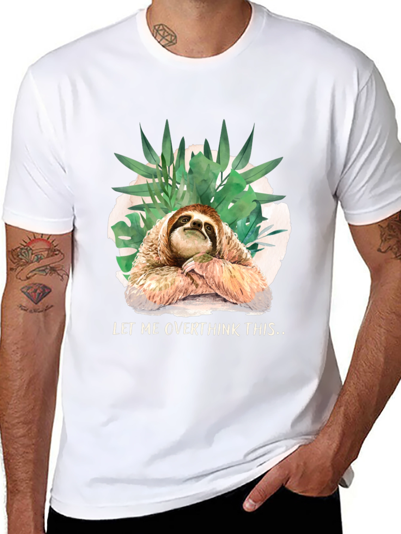 Sloth Overthinking Graphic Tee