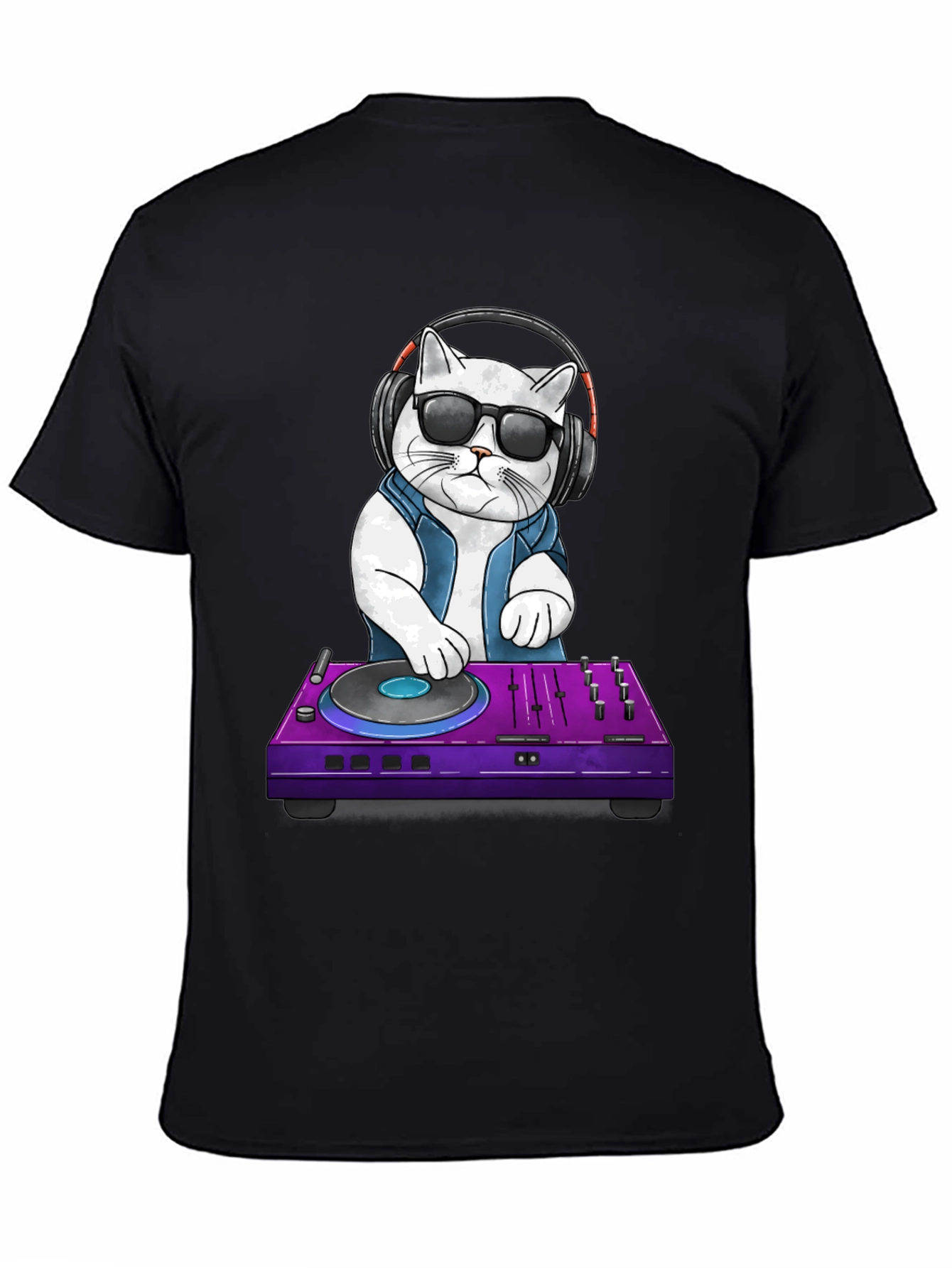 DJ Cat T-Shirt: Cool Cat with Headphones