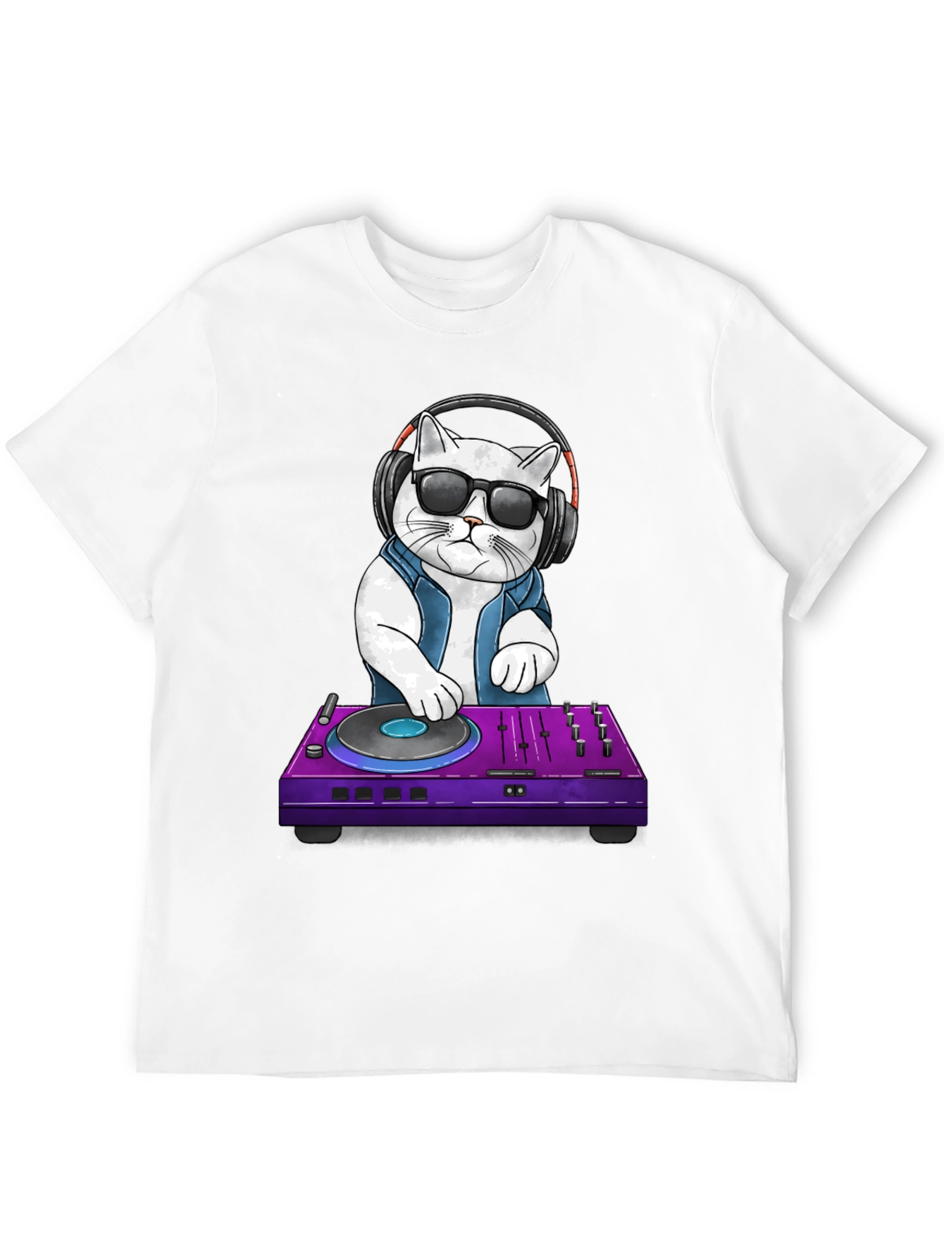 DJ Cat T-Shirt: Cool Cat with Headphones
