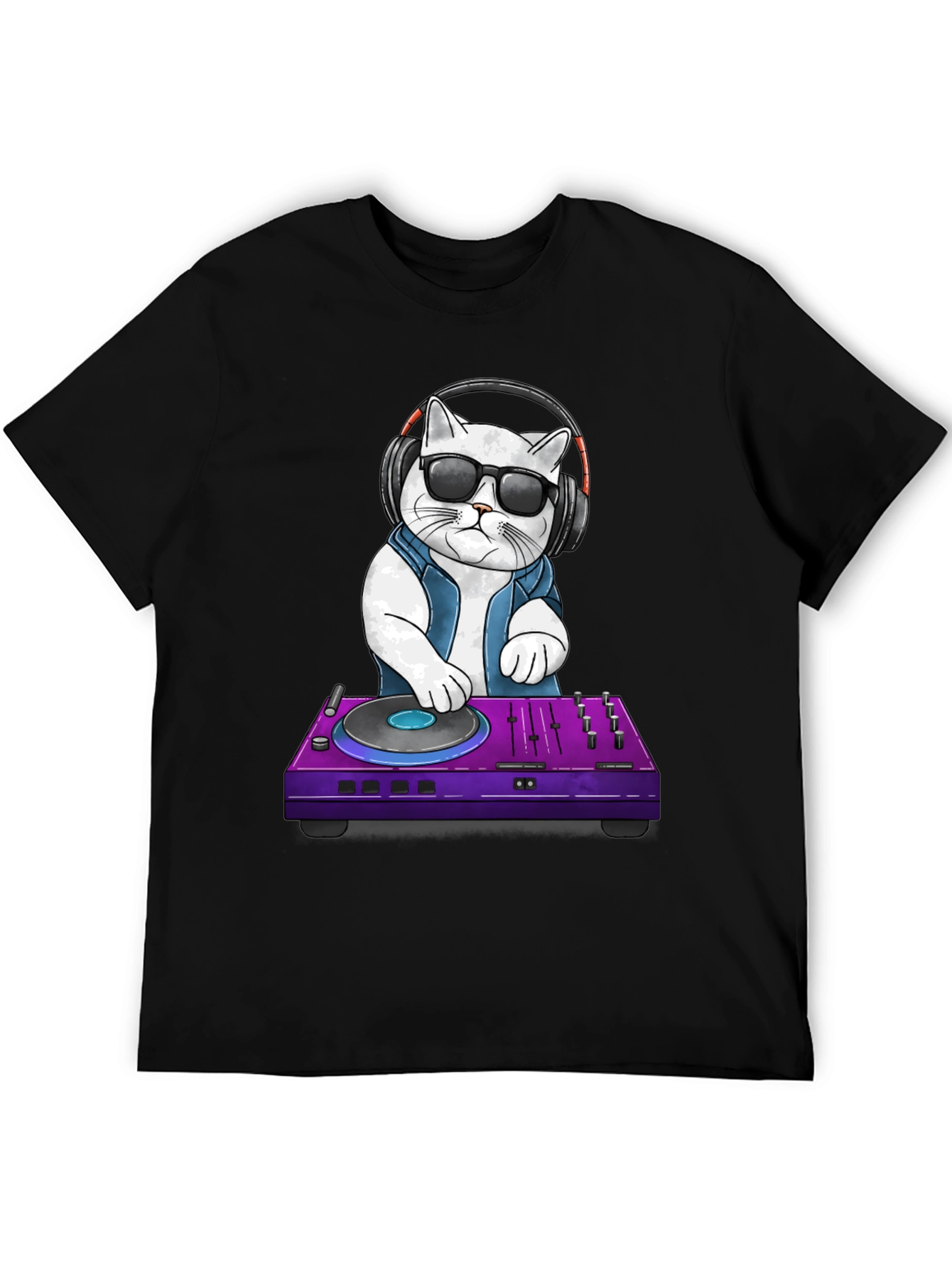 DJ Cat T-Shirt: Cool Cat with Headphones