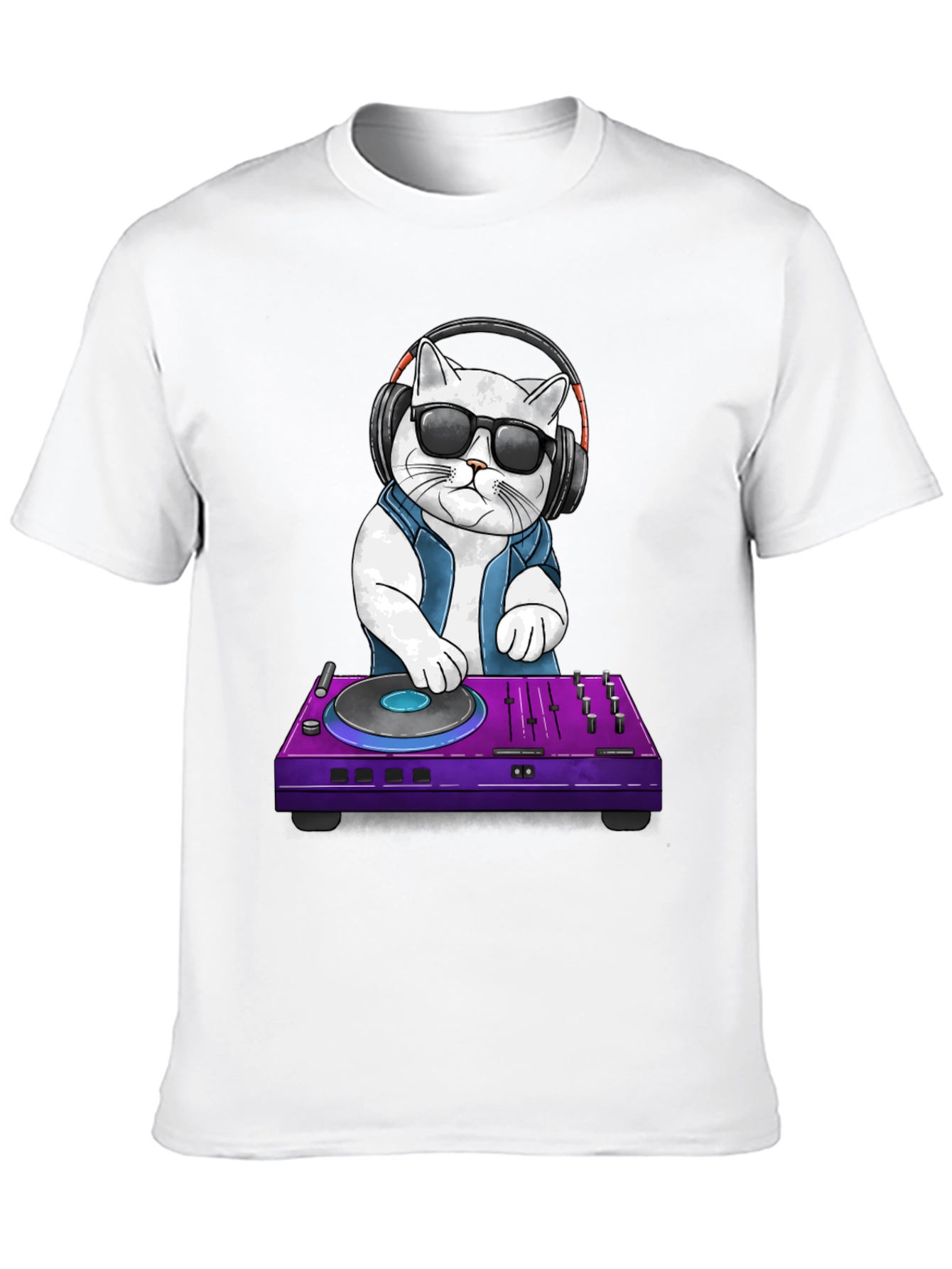 DJ Cat T-Shirt: Cool Cat with Headphones