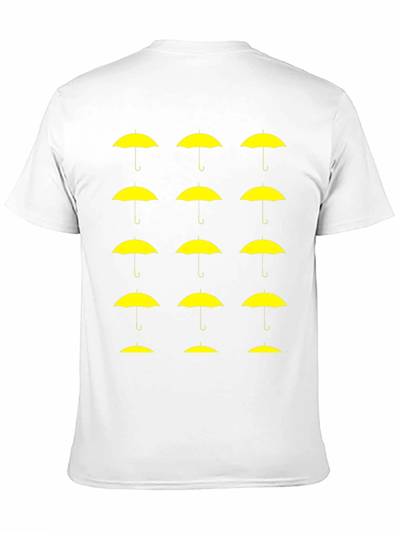 Yellow Umbrella Pattern T-Shirt