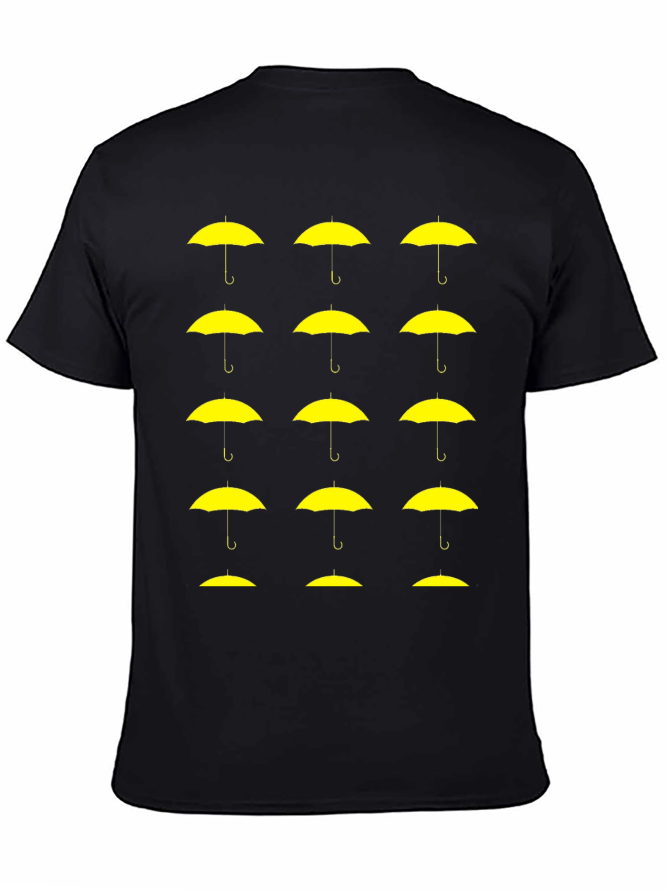 Yellow Umbrella Pattern T-Shirt