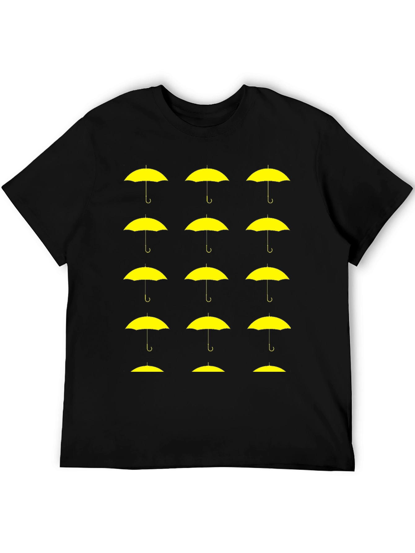 Yellow Umbrella Pattern T-Shirt