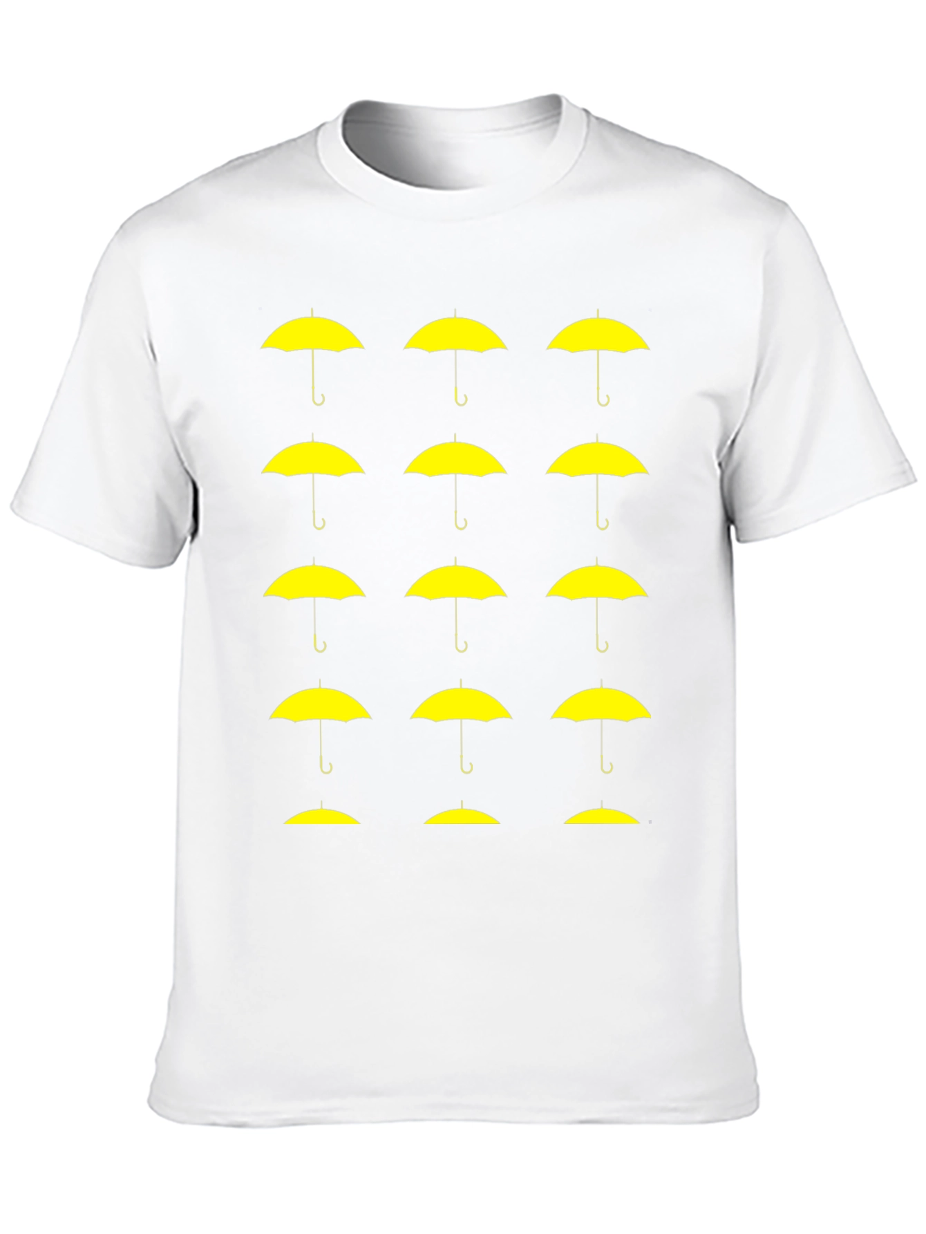 Yellow Umbrella Pattern T-Shirt