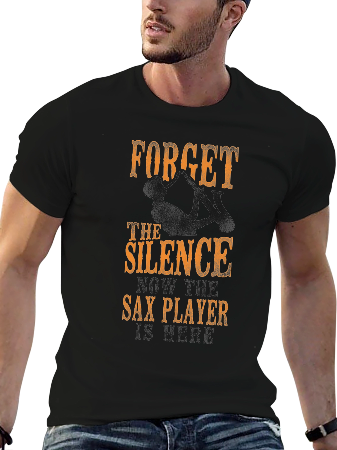 Sax Player Novelty Tee - Forget the Silence!