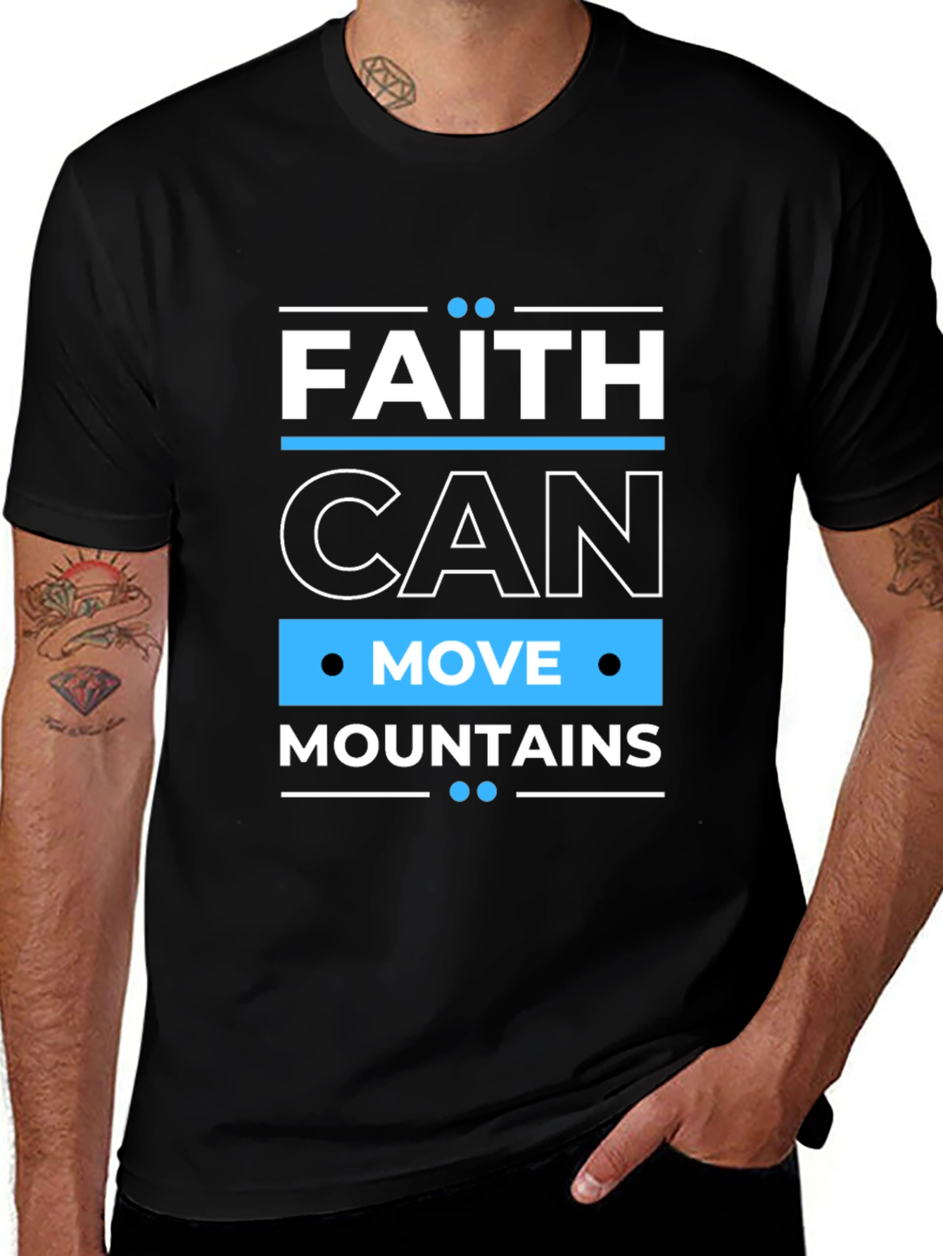 Faith Can Move Mountains Black T-Shirt