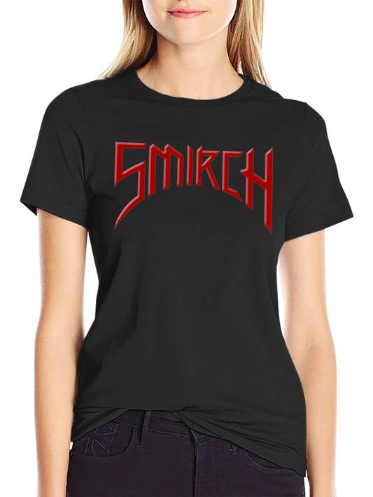 Smirch Graphic Tee - Edgy Red Text on Black Shirt