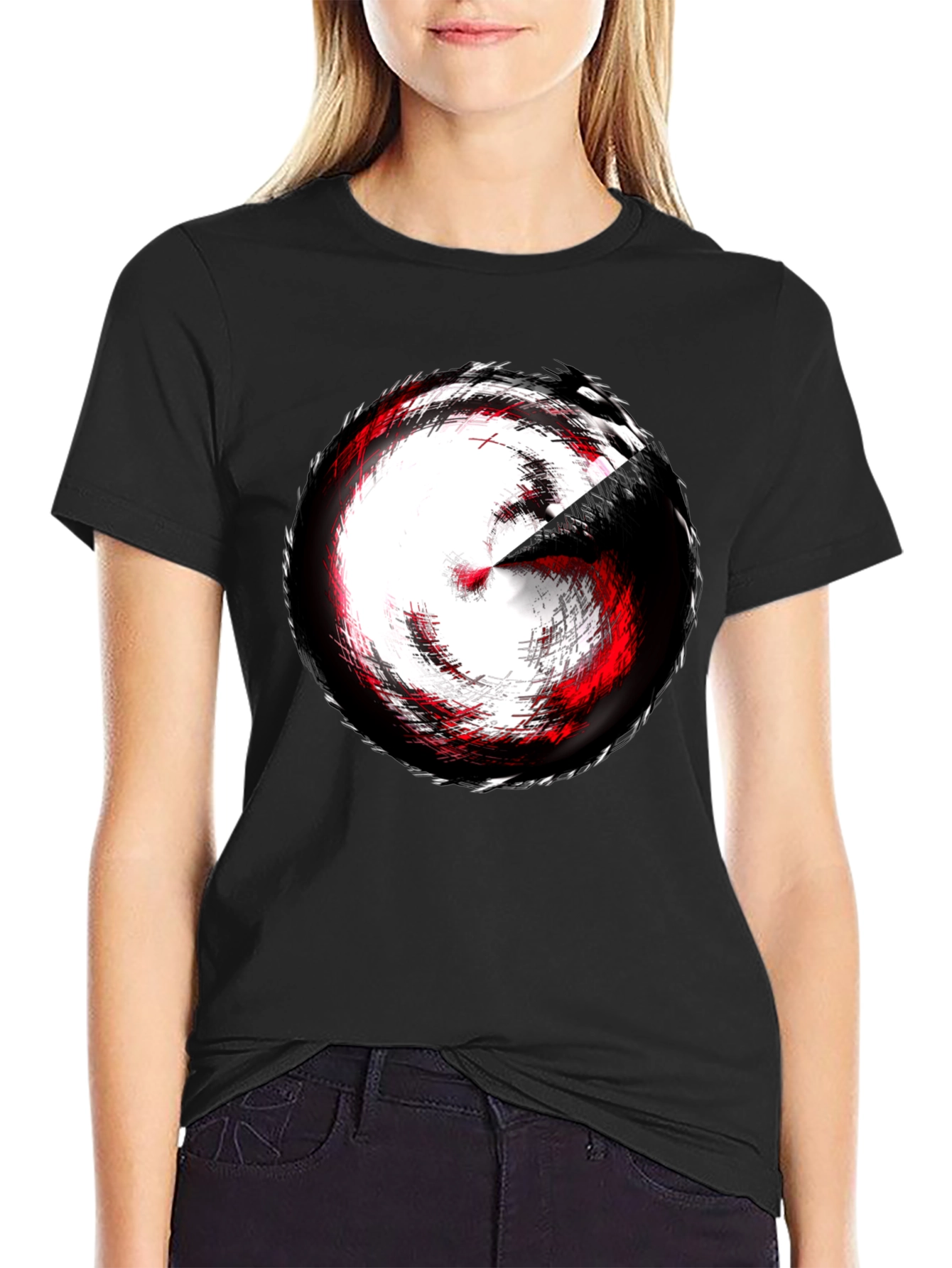 Abstract Swirl Graphic Tee - Modern Style