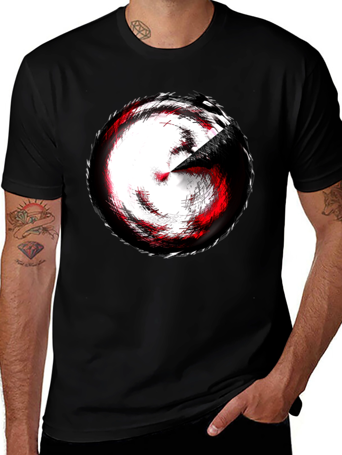 Abstract Swirl Graphic Tee - Modern Style