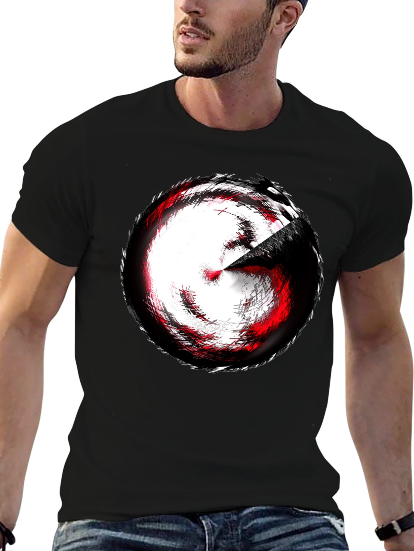 Abstract Swirl Graphic Tee - Modern Style