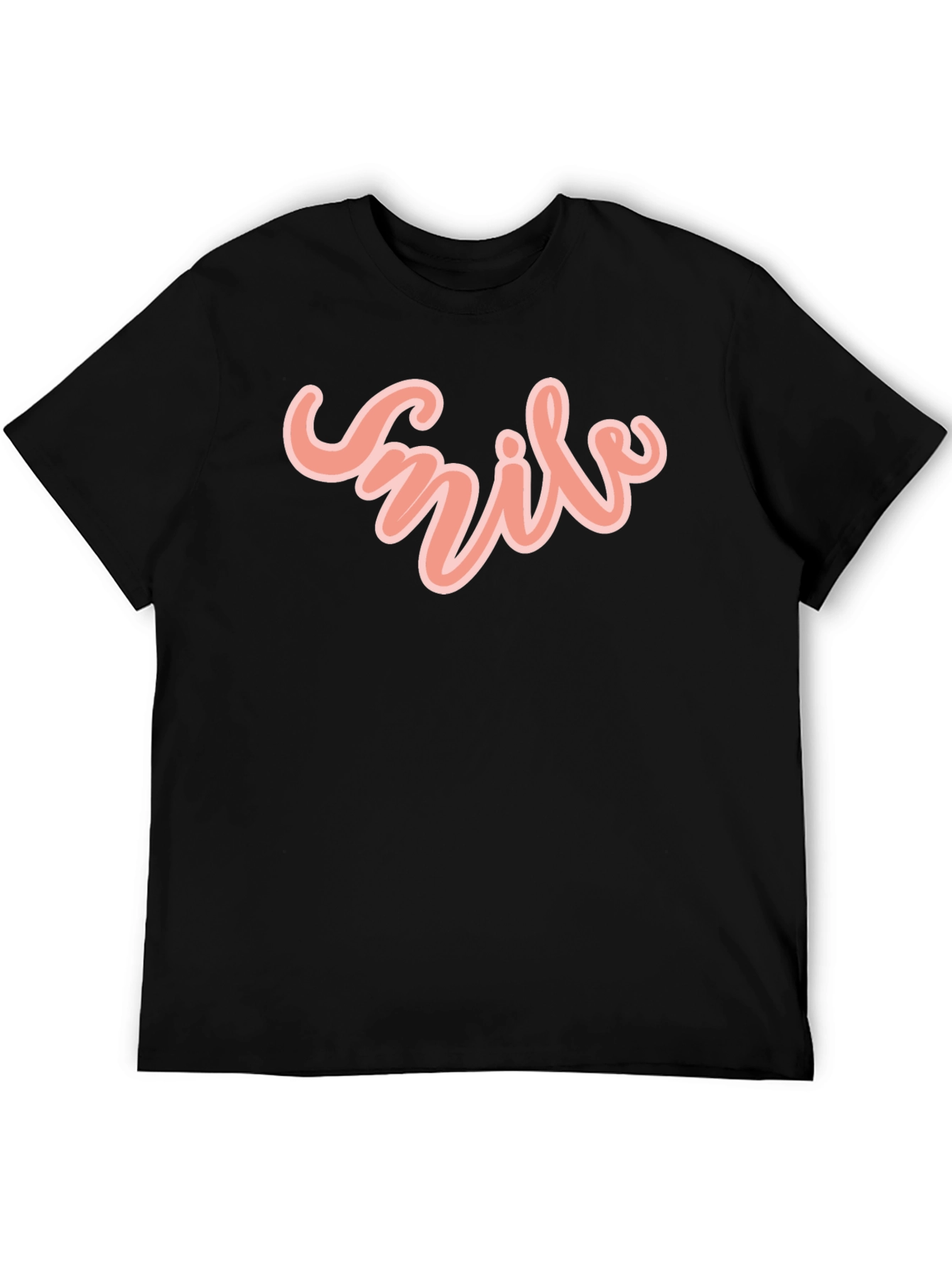 Smile Vibe Graphic Tee - Black Casual T-Shirt