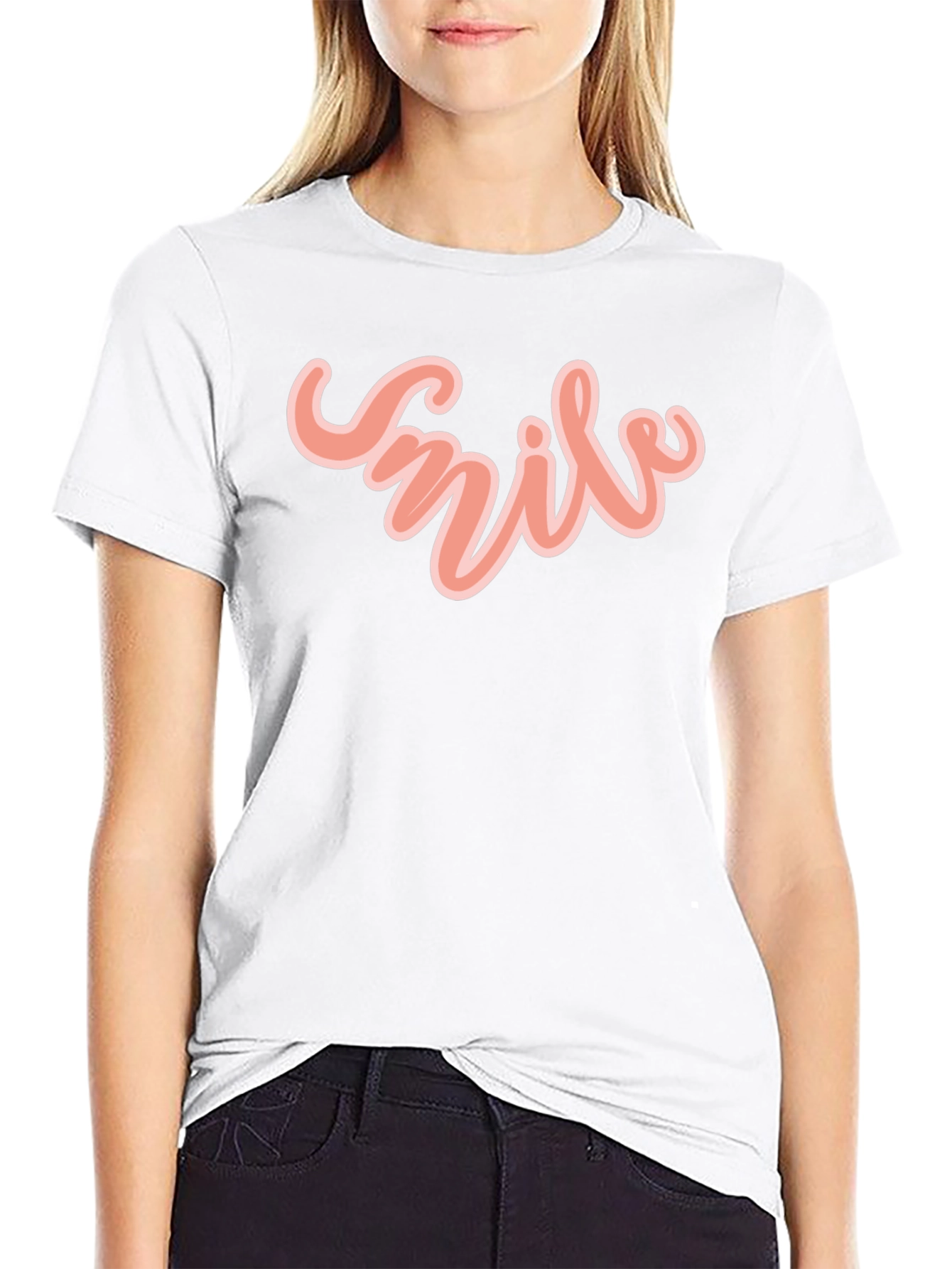 Smile Vibe Graphic Tee - Black Casual T-Shirt