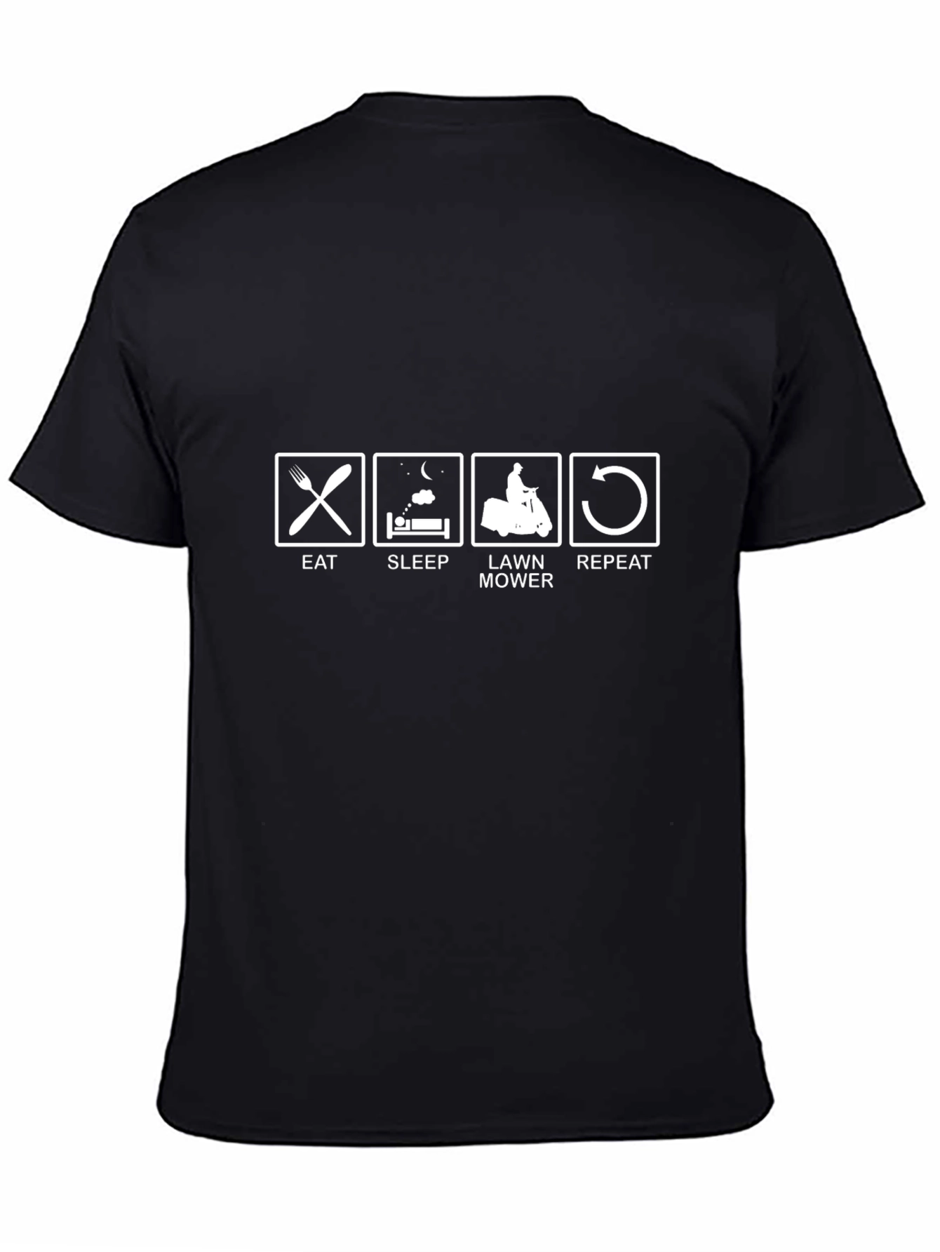 Eat Sleep Lawn Mower Repeat T-Shirt - Black