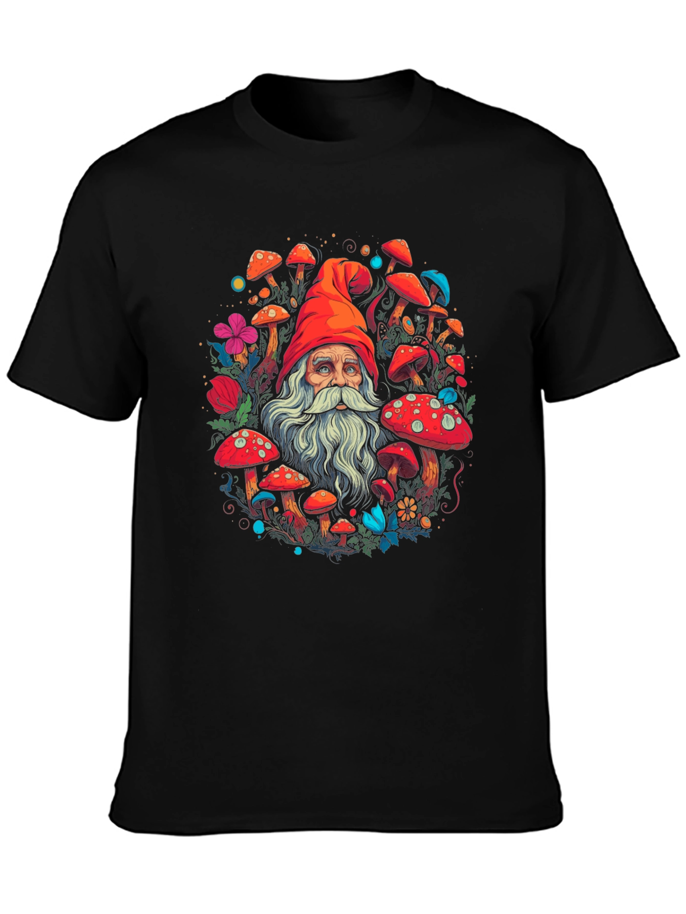 Psychedelic Mushroom Gnome Graphic Tee
