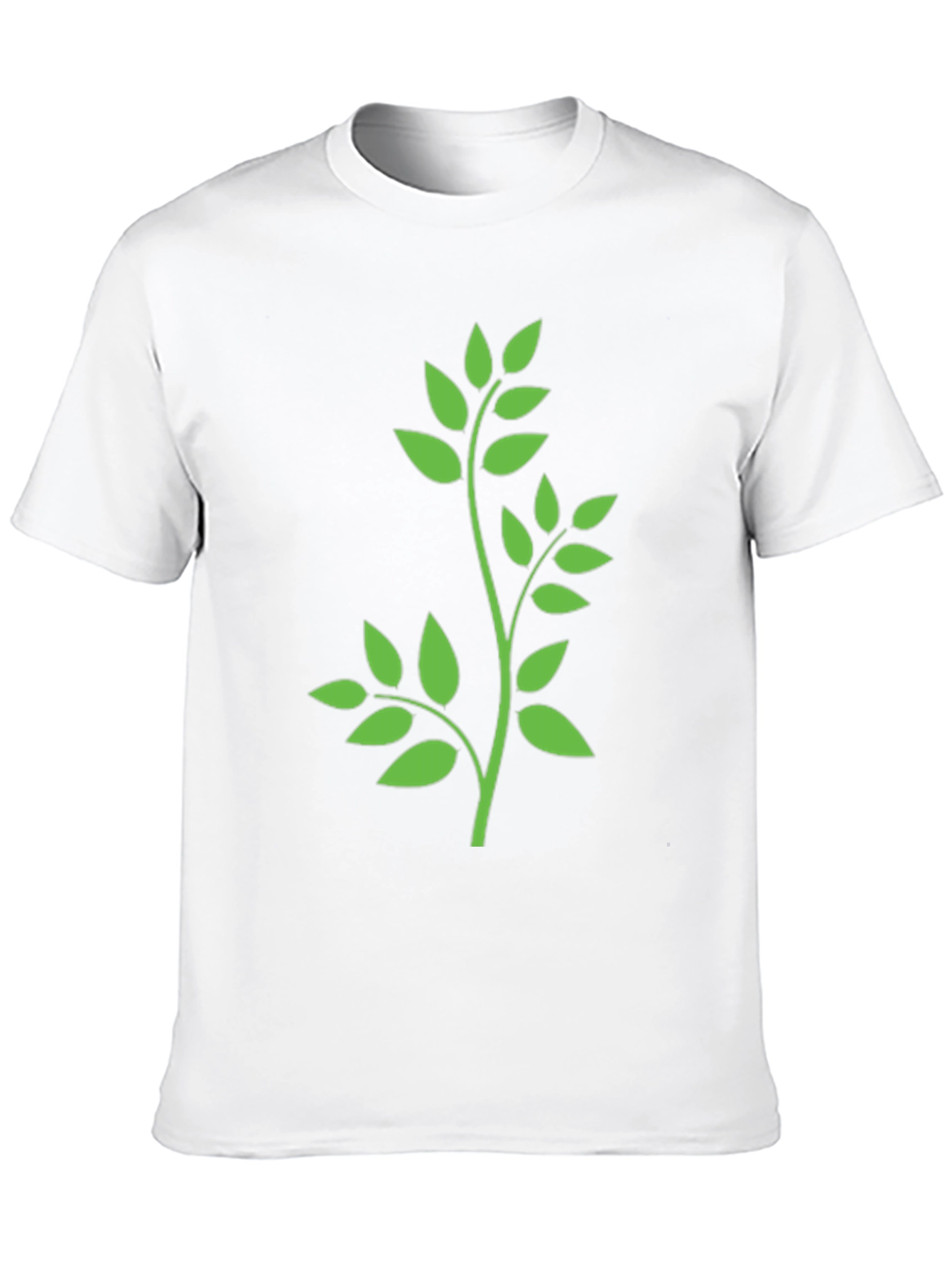 Leaf Design T-Shirt - Black Cotton Tee