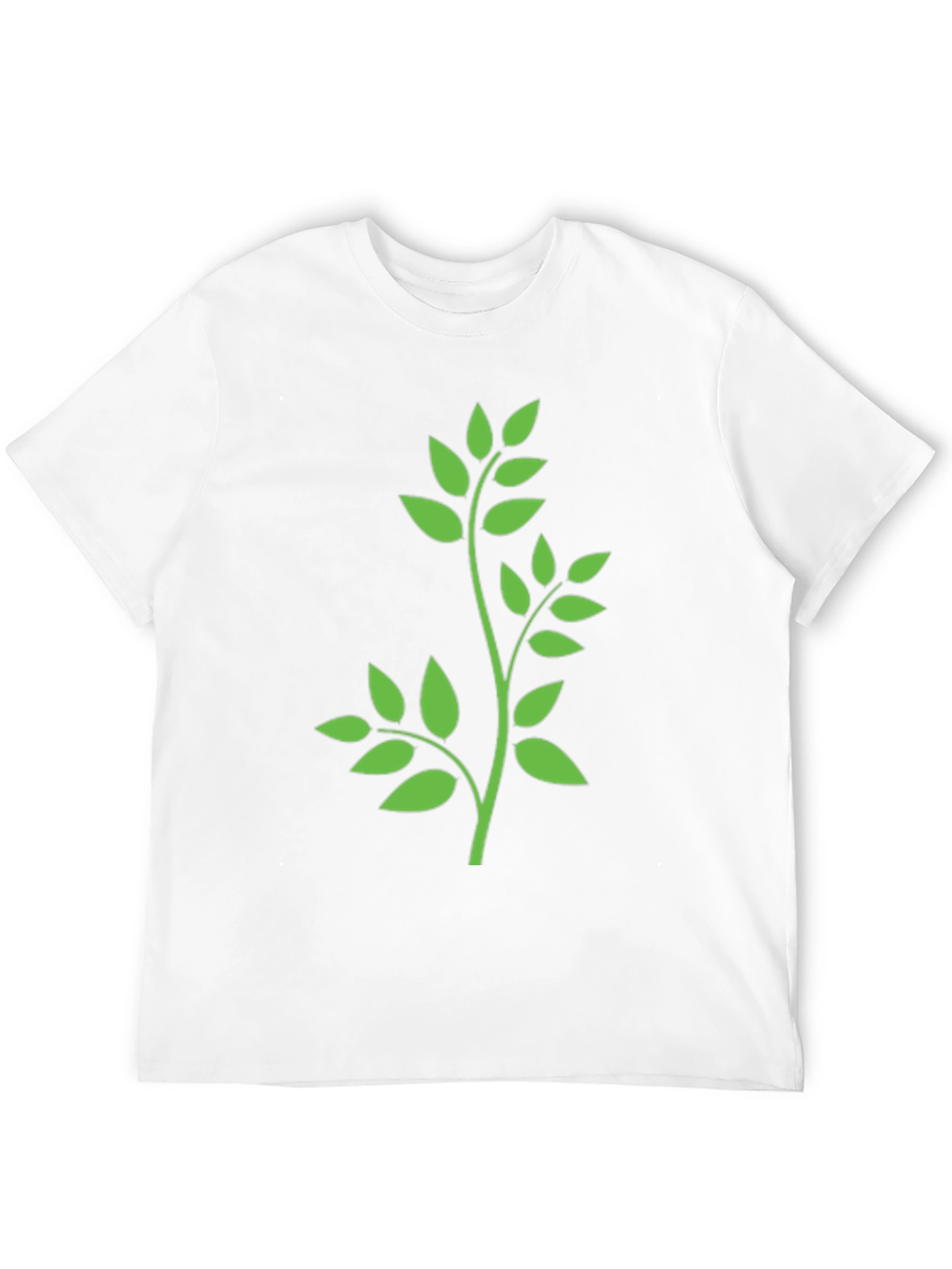 Leaf Design T-Shirt - Black Cotton Tee